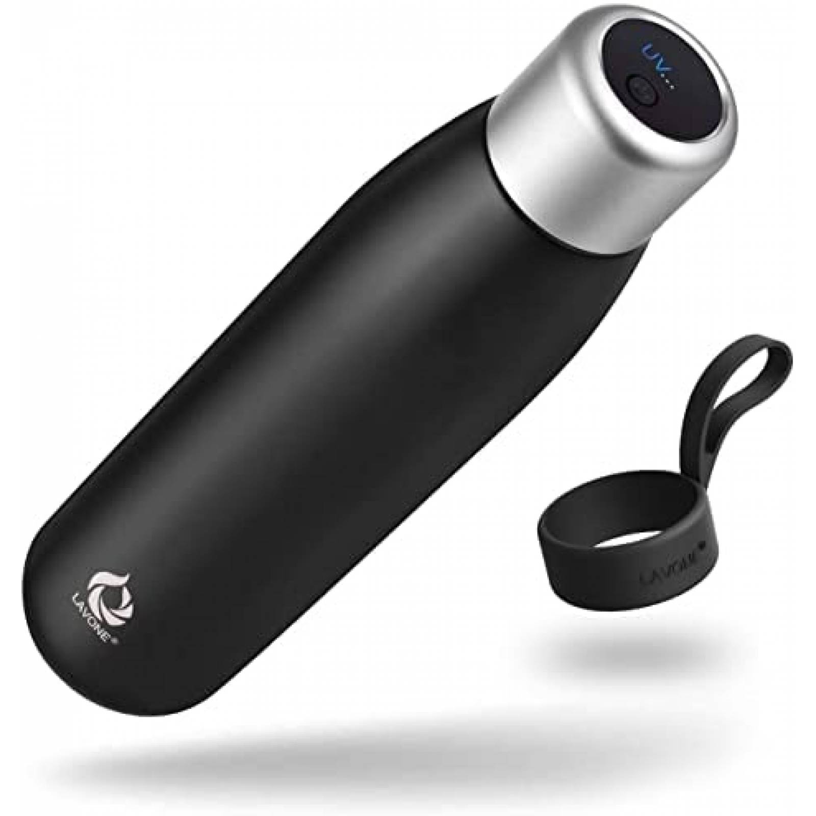 Termo Autolimpiante LAVONE de 18 Onzas Acero -Negro