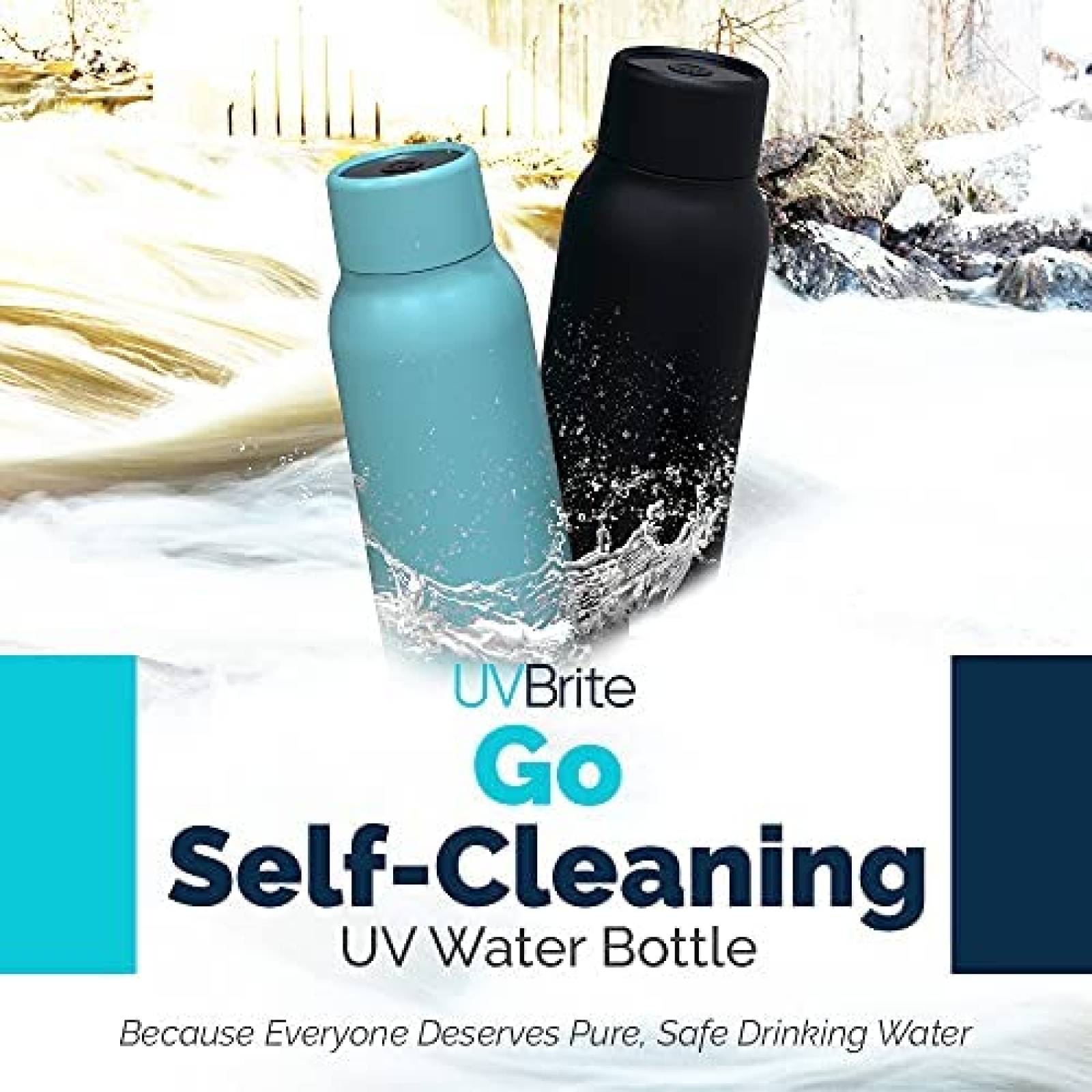 Termo Autolimpiante UVBRITE de Max. 18.6 Onzas -Celeste