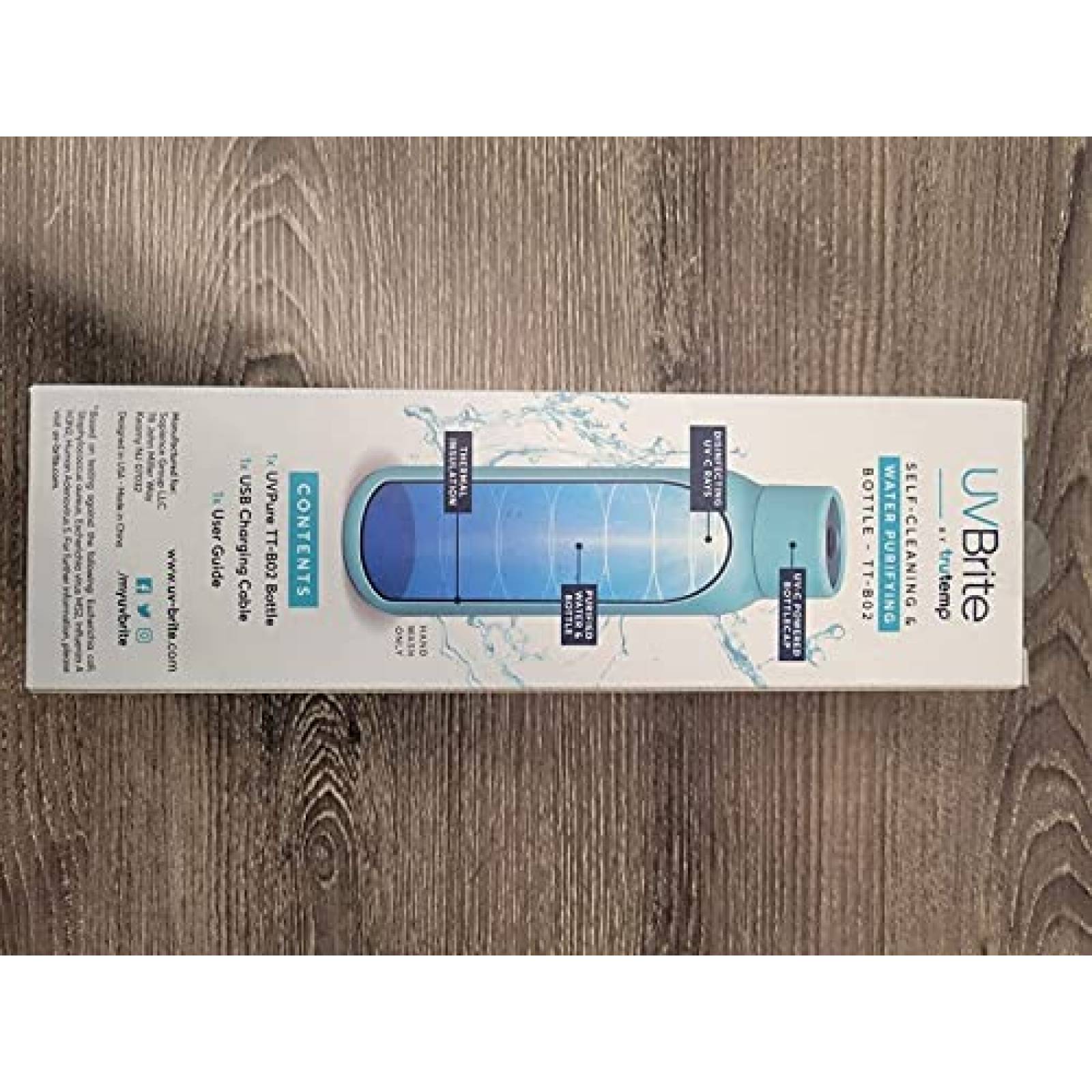 Termo Autolimpiante UVBRITE de Max. 18.6 Onzas -Celeste