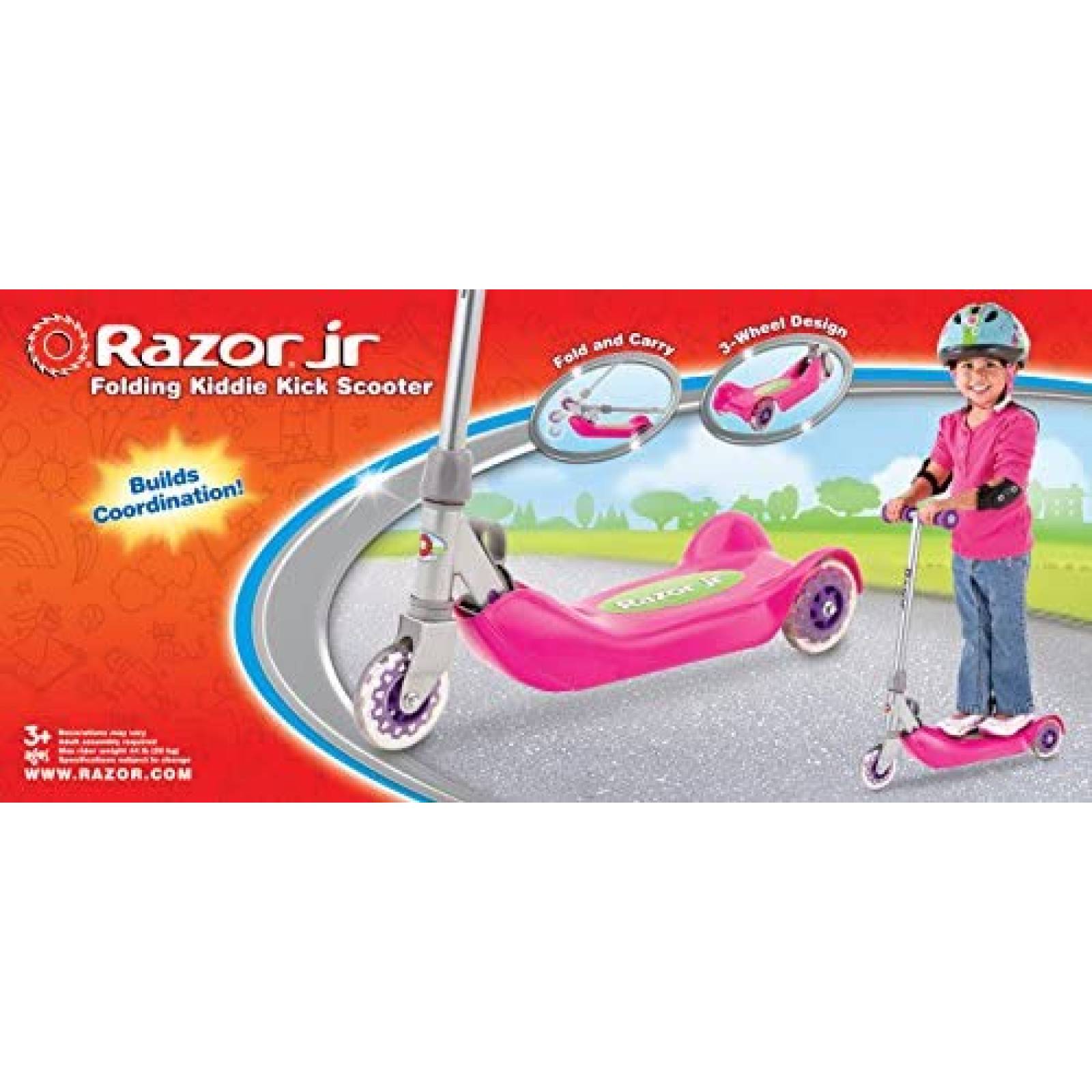 Patin de Juguete Razor Para Niños Ajustable -Rosa