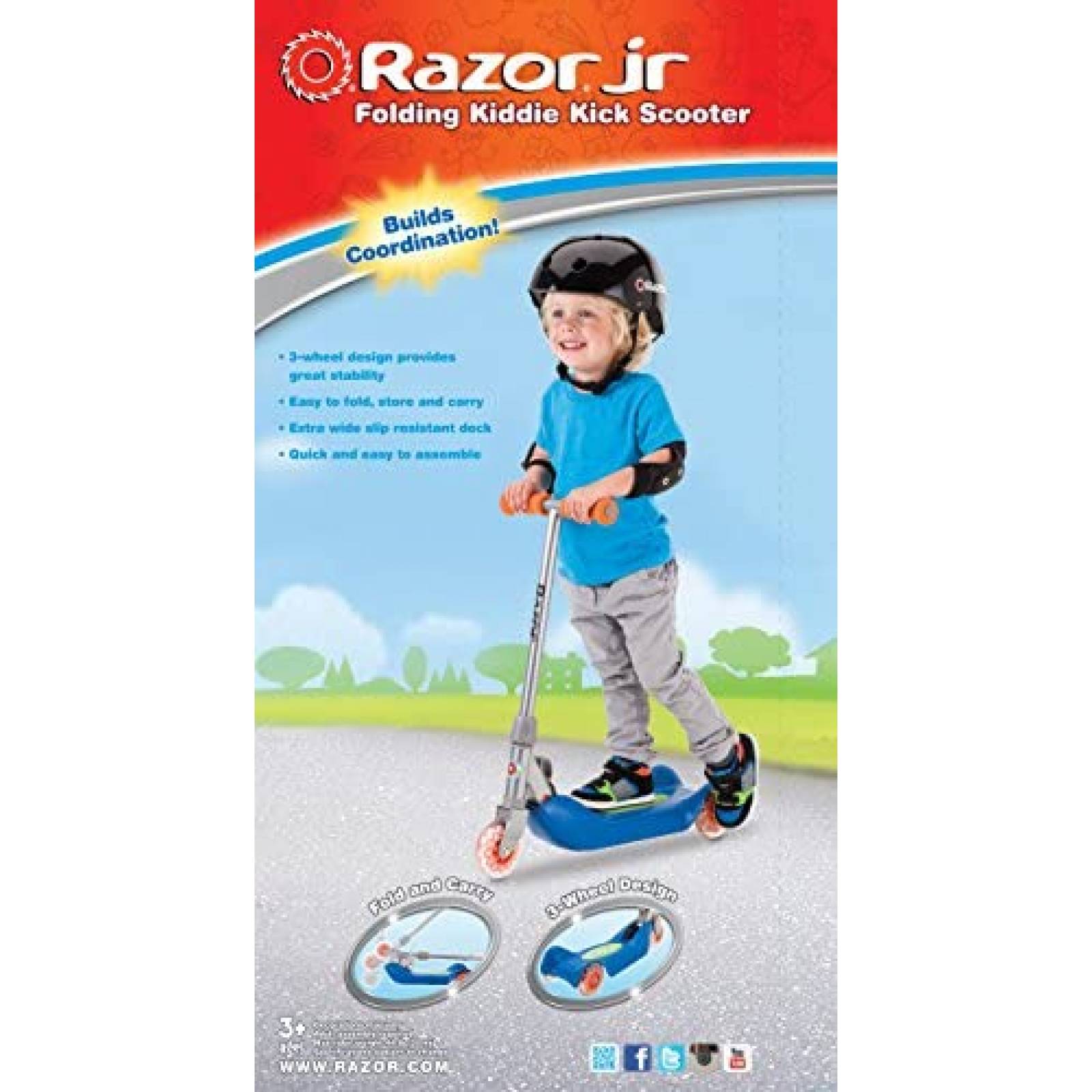 Patin de Juguete Razor Para Niños Ajustable -Azul
