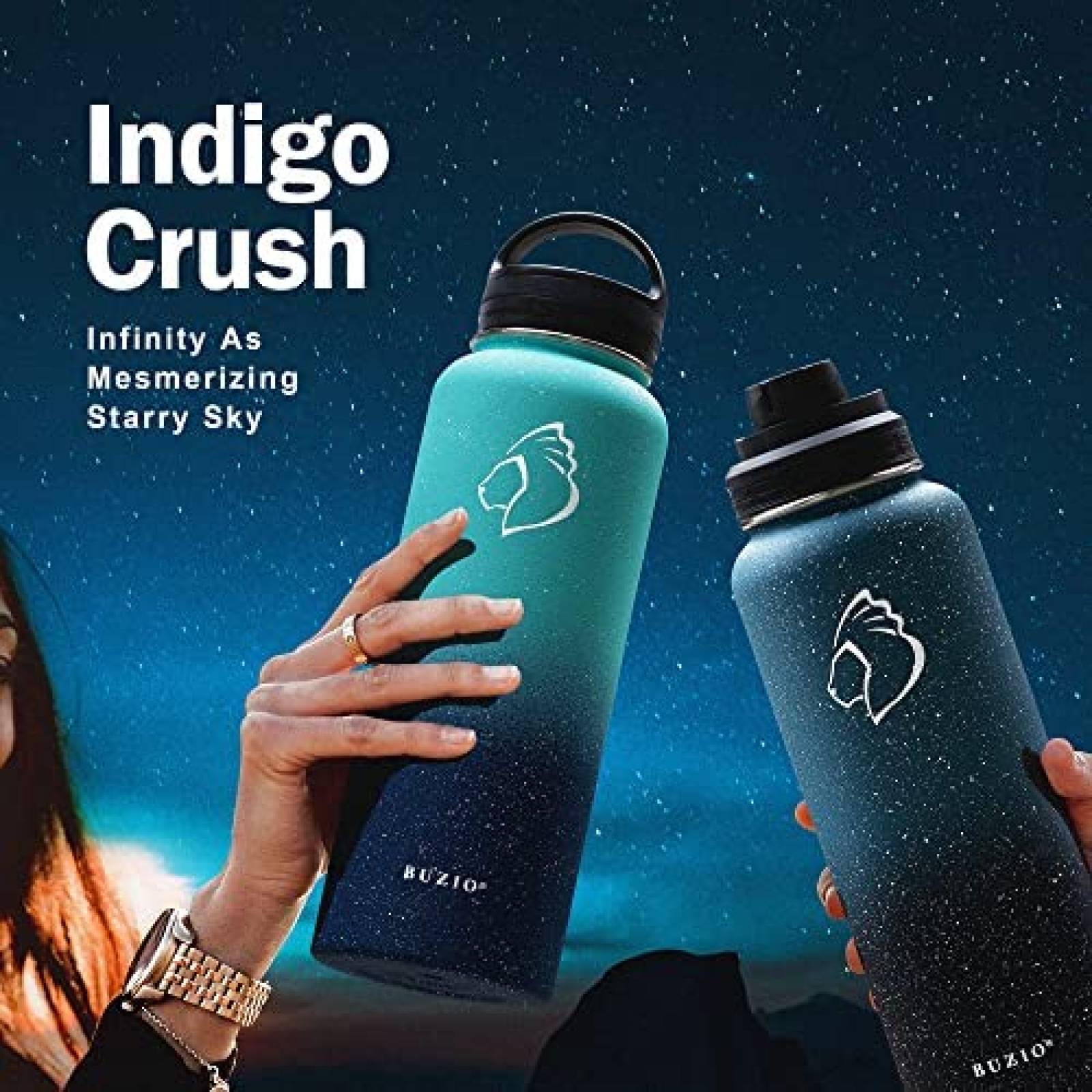 Termo Autolimpiante BUZIO de Acero Cap. 40 Onzas -Azul