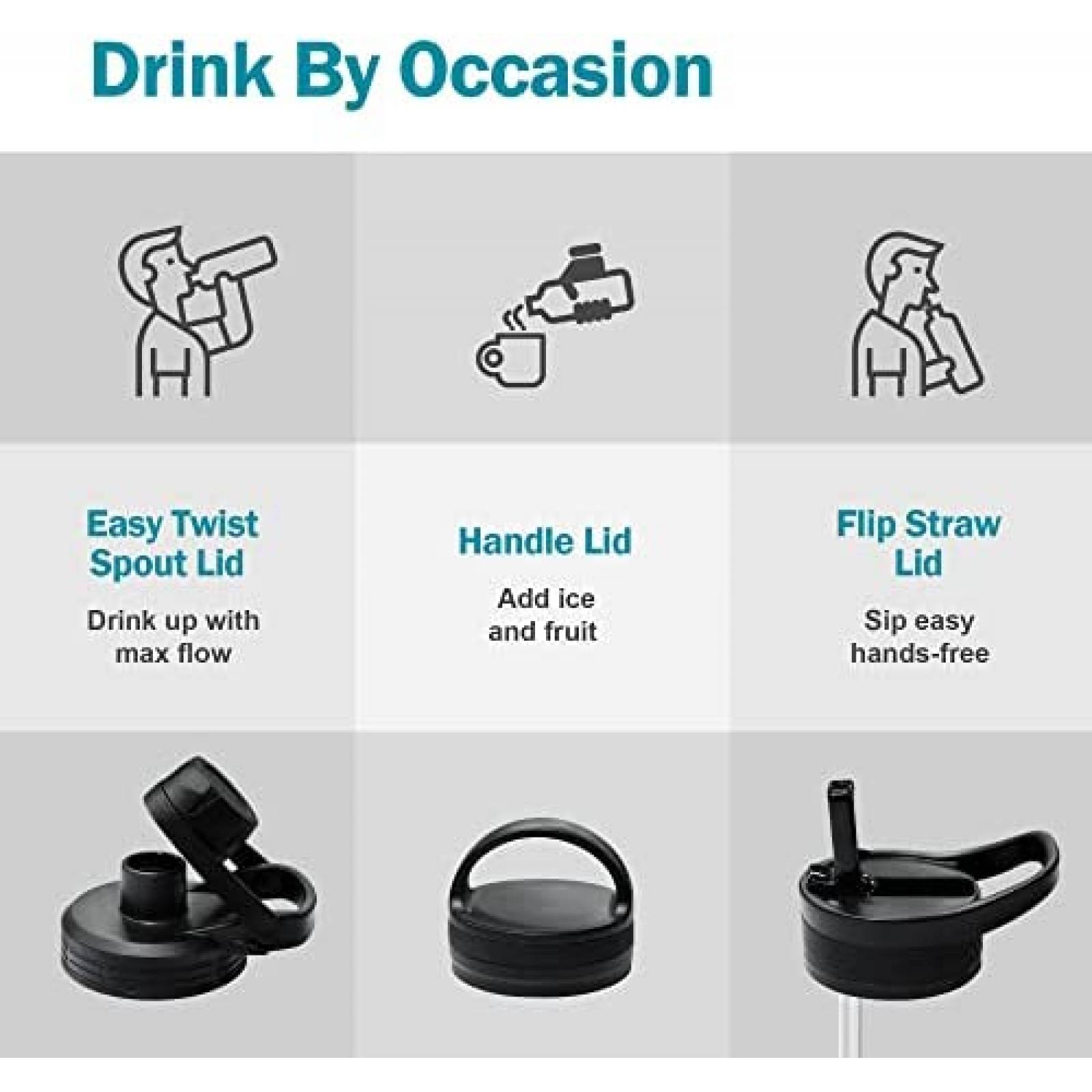 Termo Autolimpiante BUZIO de Acero Cap. 40 Onzas -Azul