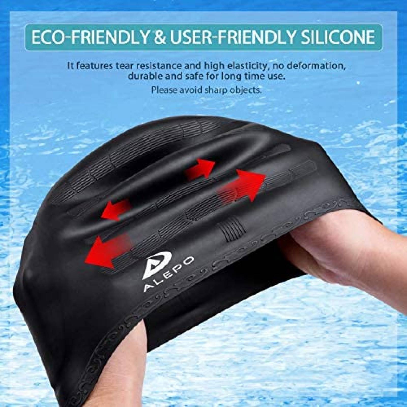 Gorra Natacion Alepo Silicon Flexible Clip Adultos/Niños