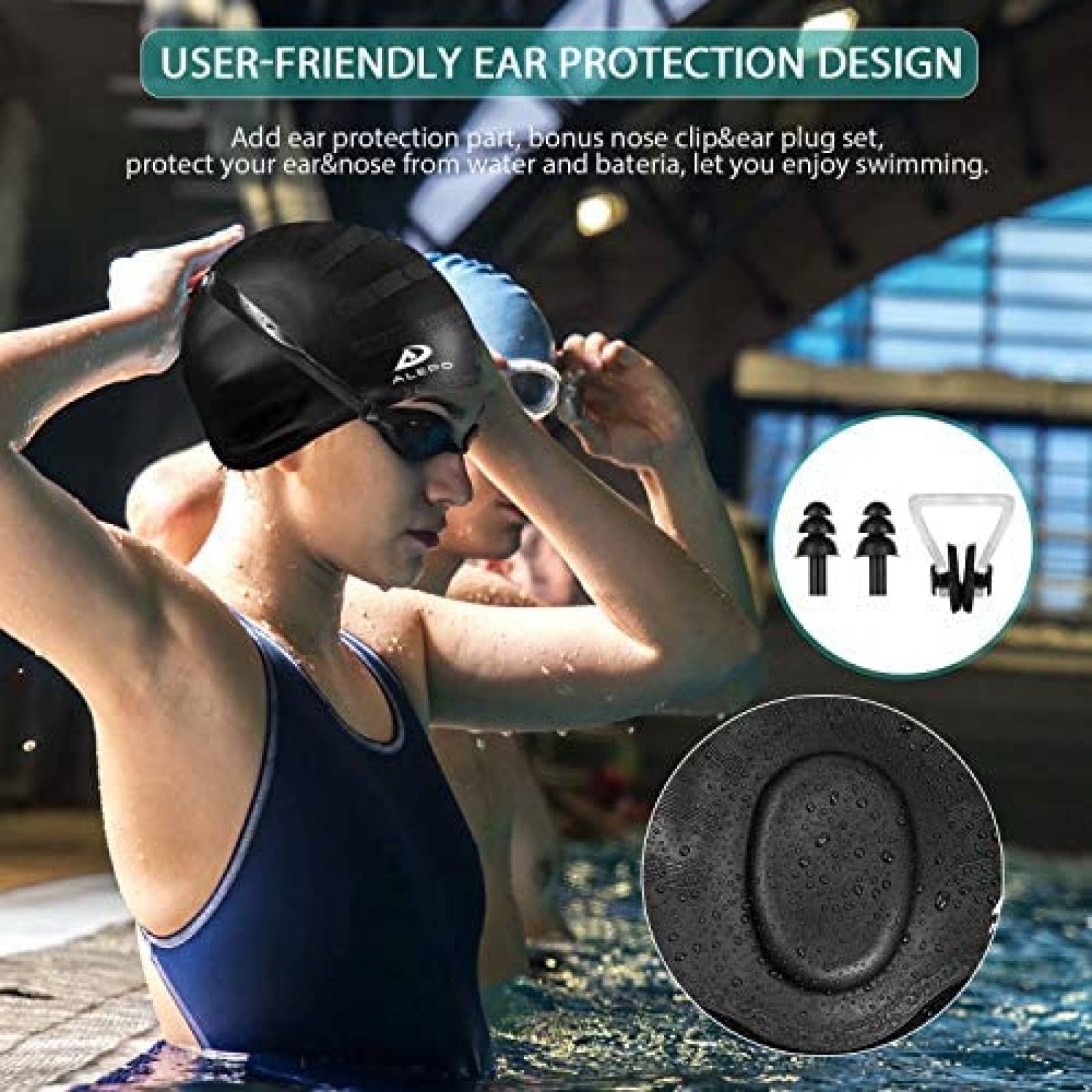 Gorra Natacion Alepo Silicon Flexible Clip Adultos/Niños