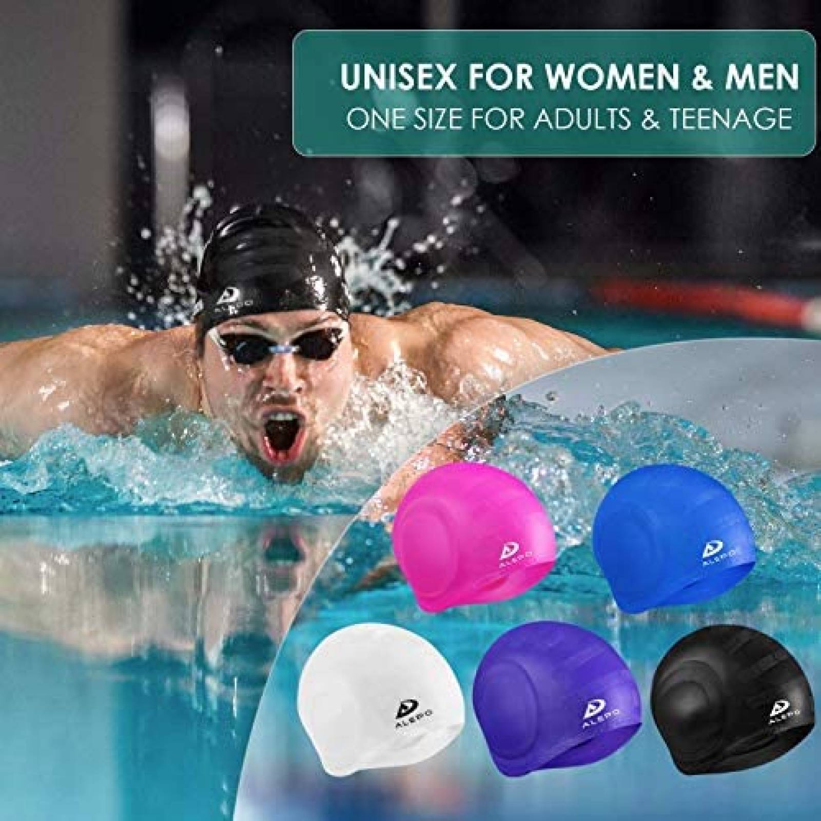 Gorra Natacion Alepo Silicon Flexible Clip Adultos/Niños