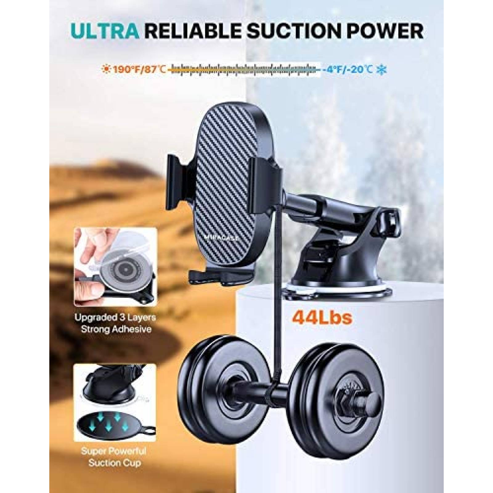 Soporte de celular Miracase universal para automovil -Negro