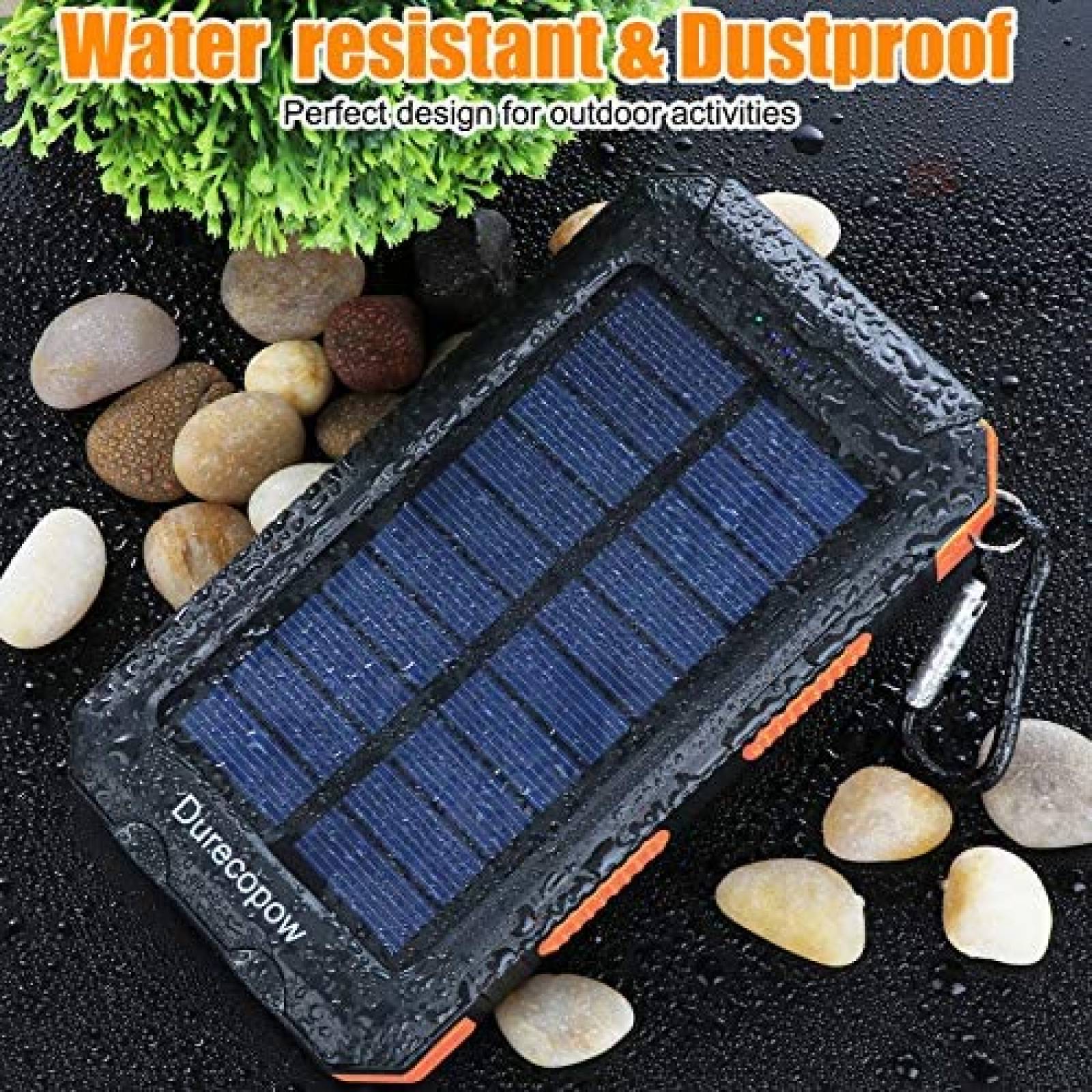 Cargador Solar Durecopow 20000 mAh Portatil -Naranja