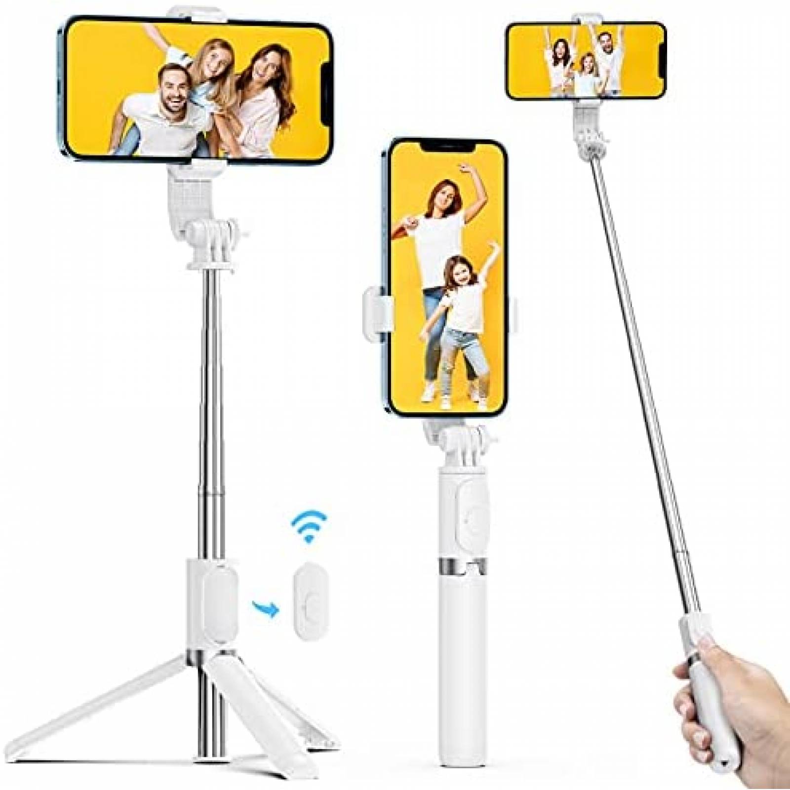 ATUMTEK 40.5 Selfie Stick, All in One Extendable Selfie Stick Tripod with  Bluetooth Remote