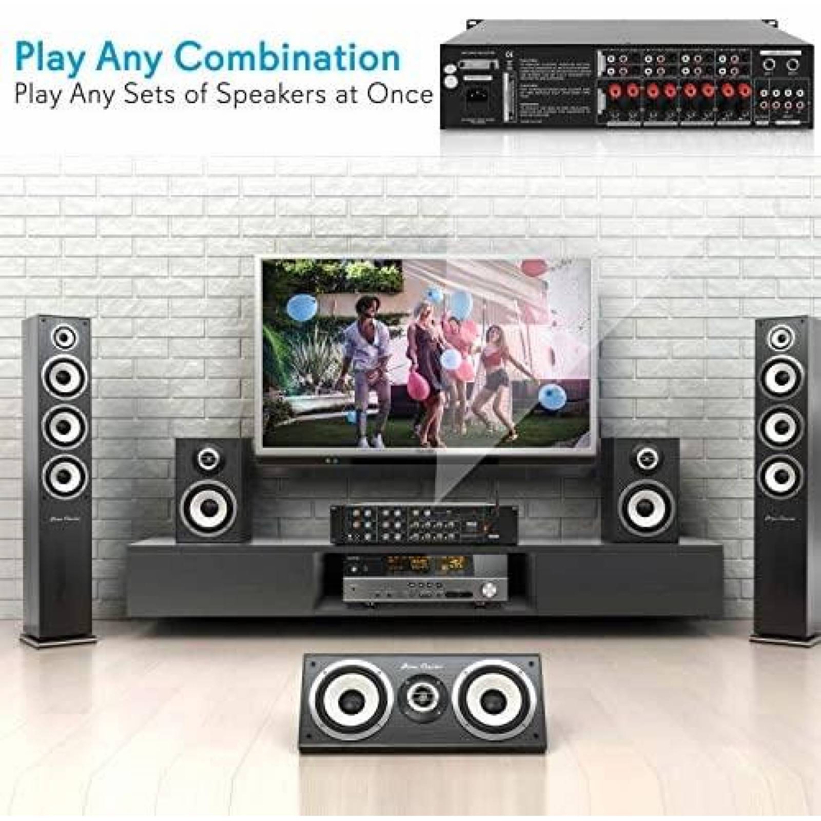 Mezclador de Audio Pyle Inalambrico Bluetooth 4000W -Gris