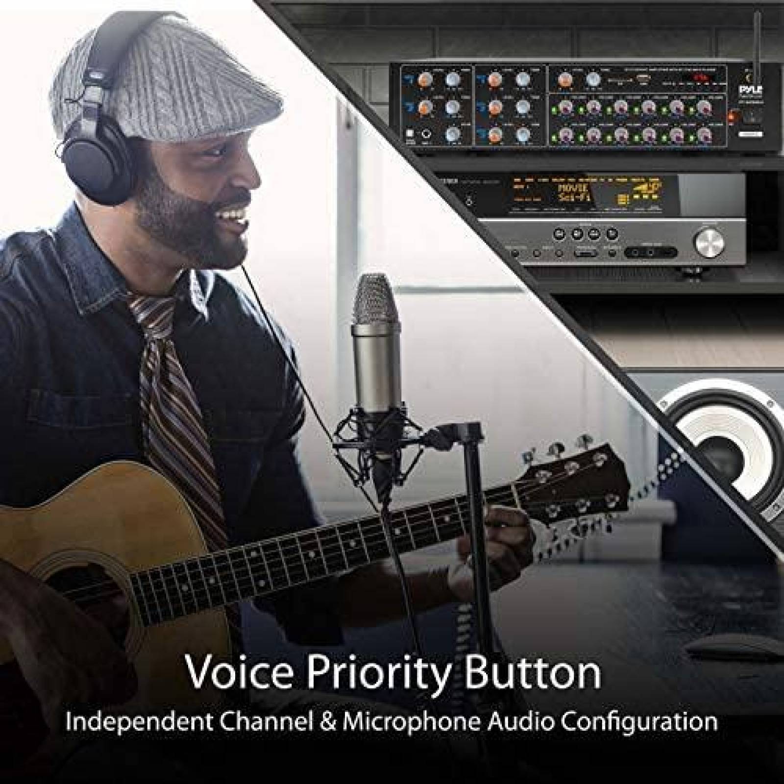 Amplificador Bluetooth Pyle PT12050CH 12Ch 6000W -Negro