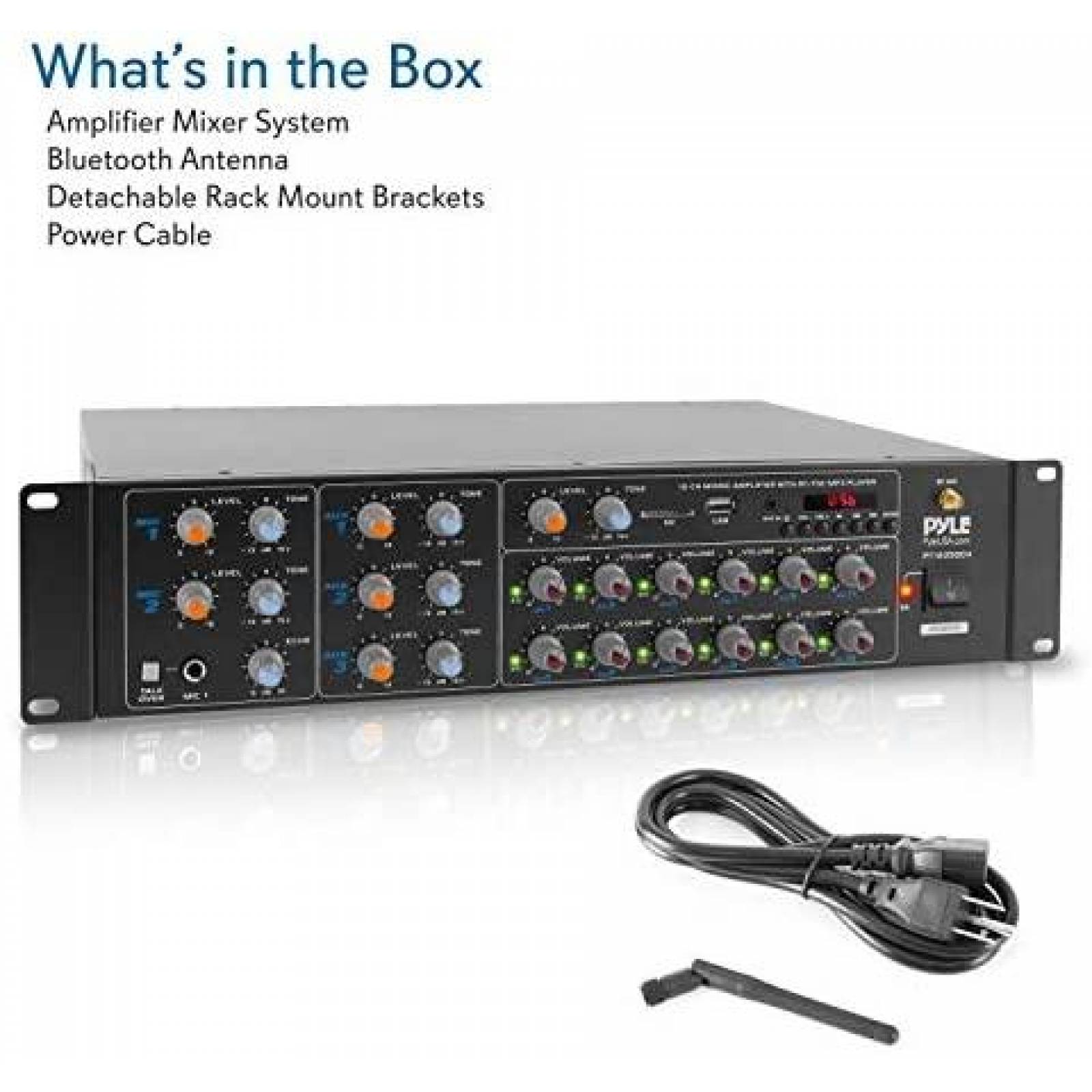 Amplificador Bluetooth Pyle PT12050CH 12Ch 6000W -Negro