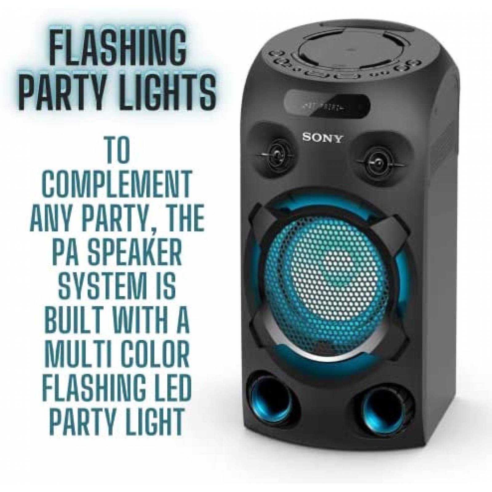 Altavoz Inalambrico Sony Bluetooth Luces LED USB -Negro