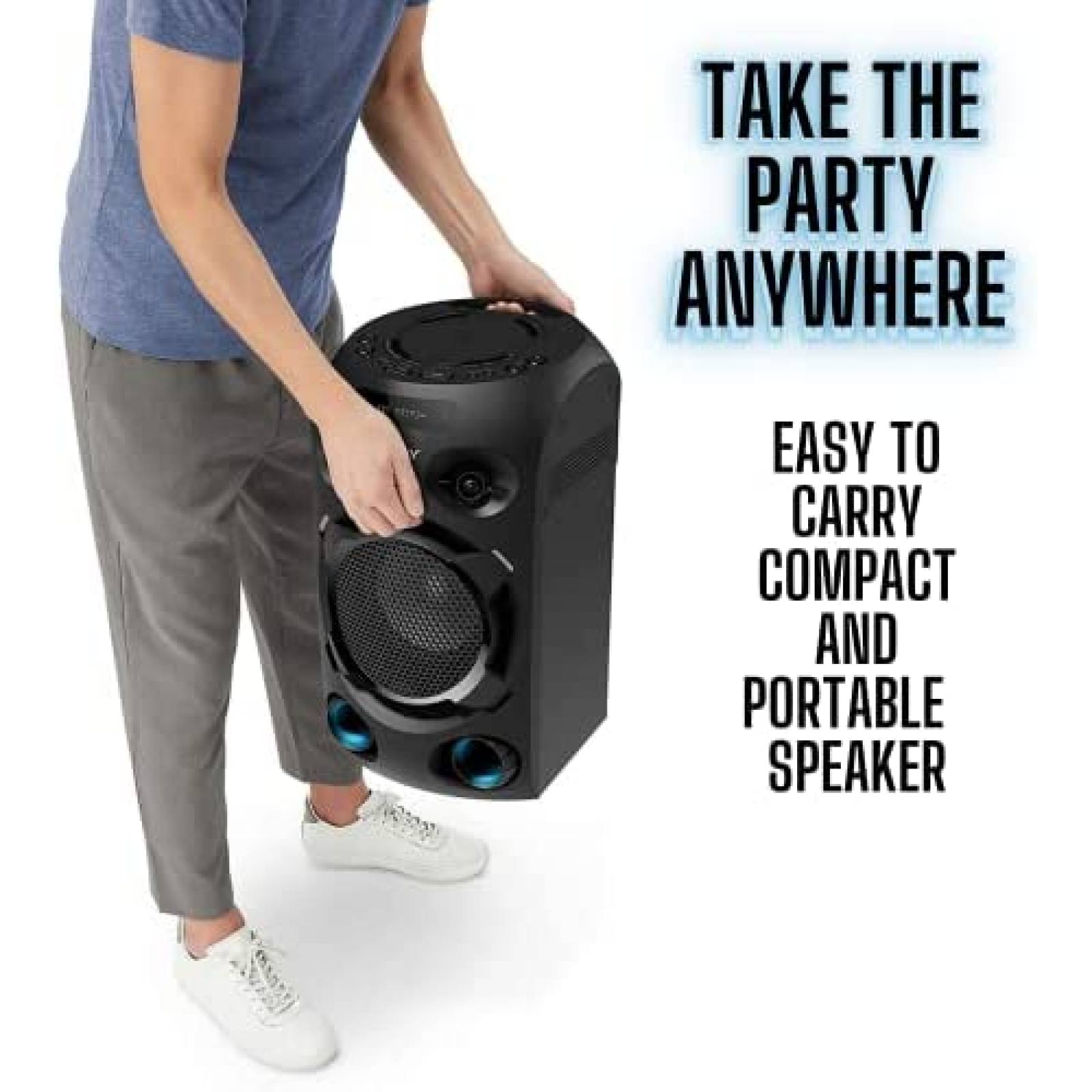 Altavoz Inalambrico Sony Bluetooth Luces LED USB -Negro