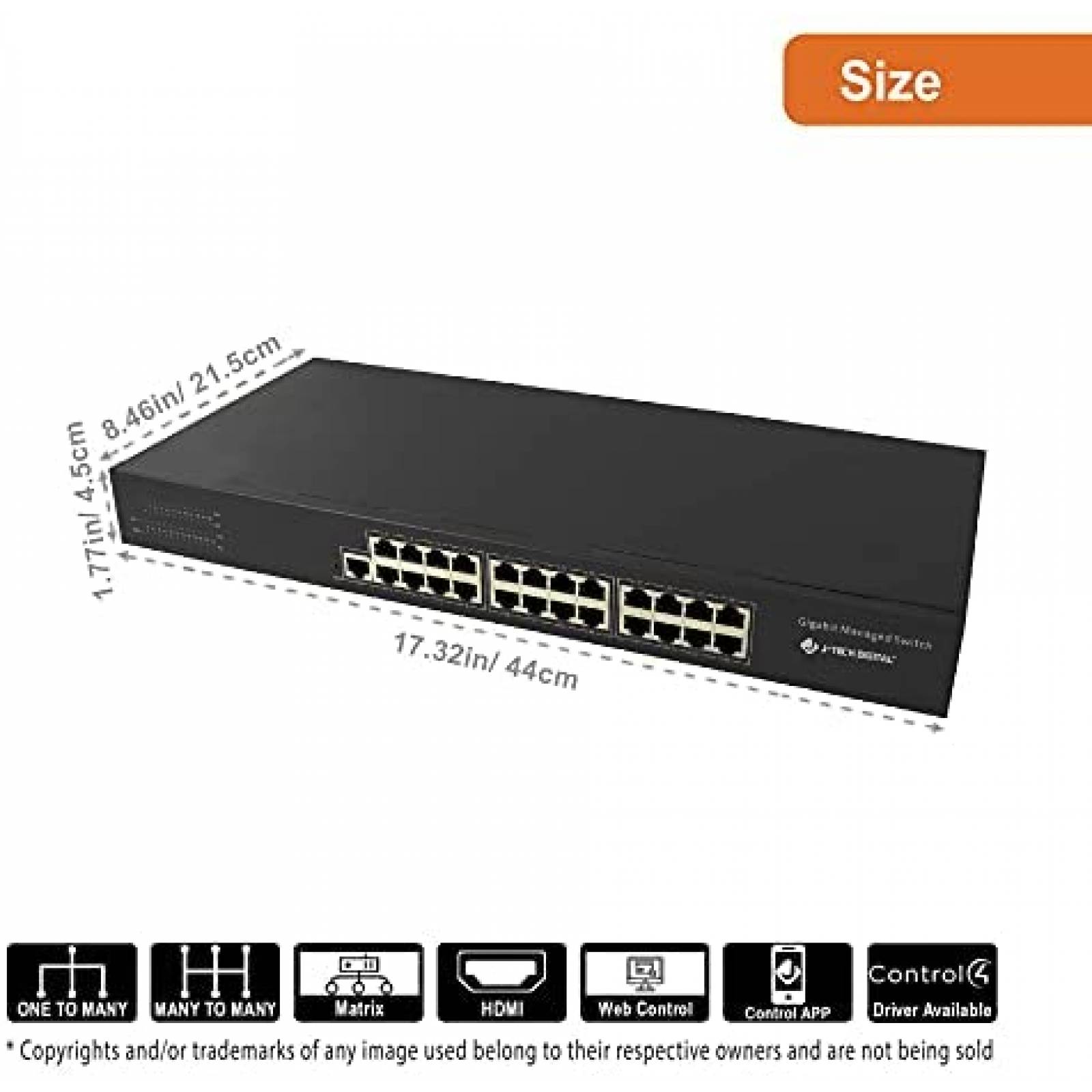 Extensor HDMI J-Tech Digital sobre cable Cat 5e/Cat6 -Negro