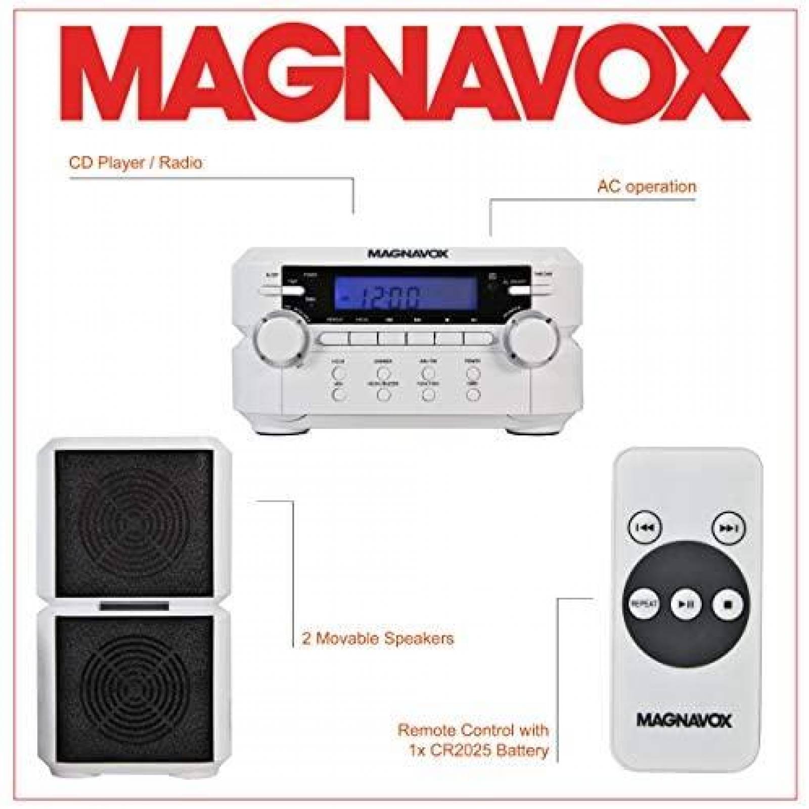 Sistema de Audio MAGNAVOX Digital Estereo Radio AM/FM