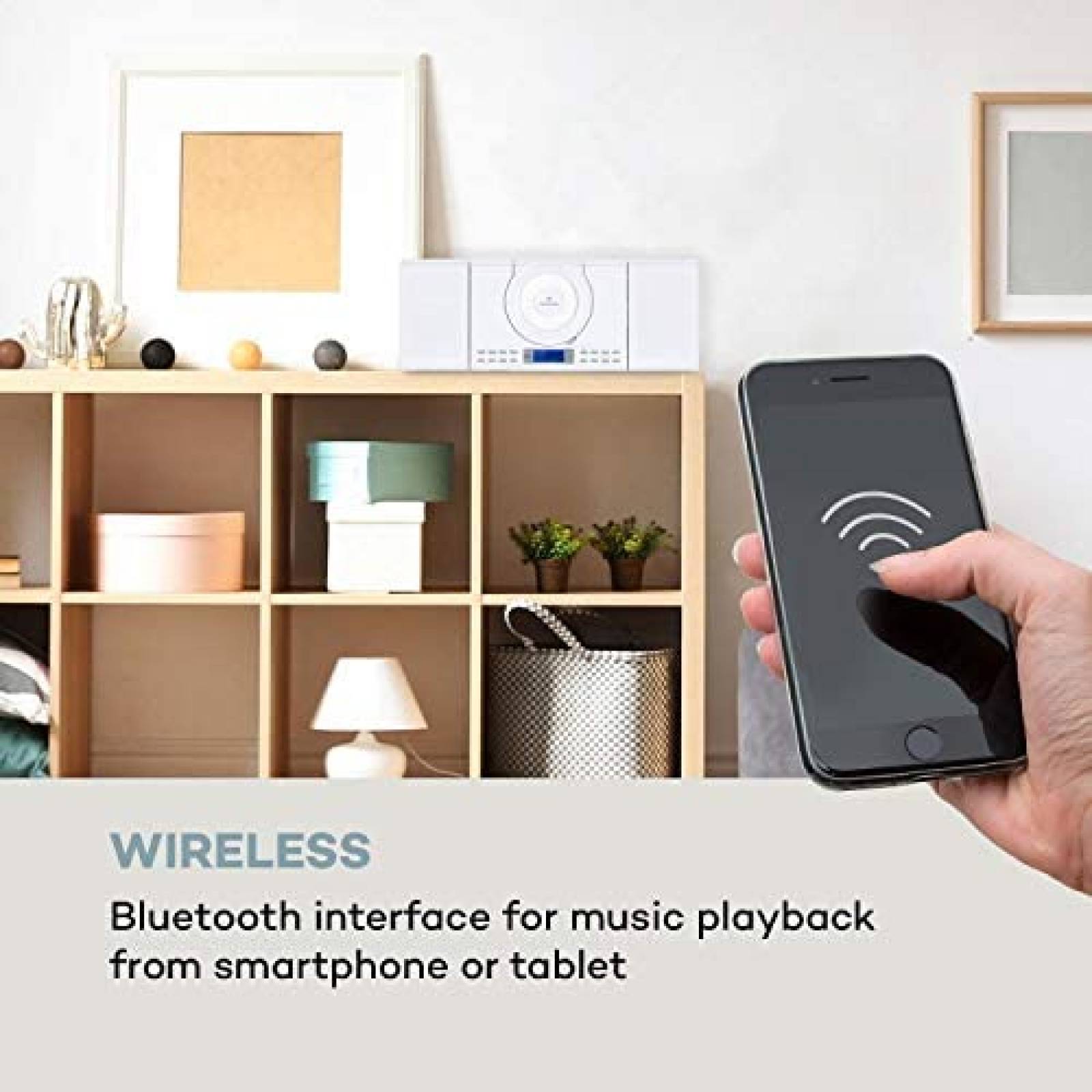 Estereo AUNA Wallie Microsystem Bluetooth USB LCD -Negro