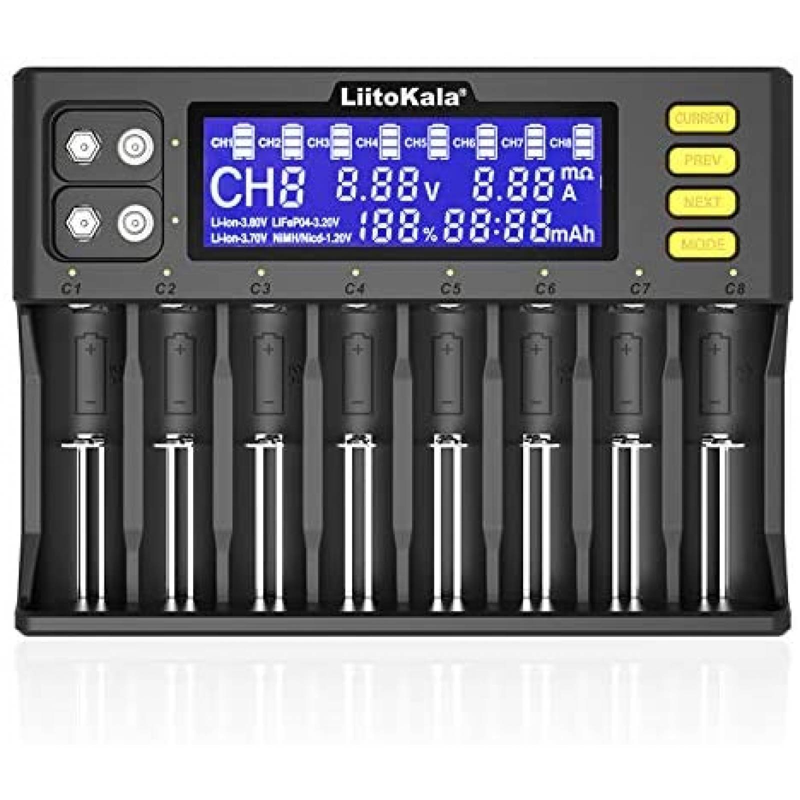 Cargador de bateria LiitoKala LII-S8 8 bahias Pantalla LCD