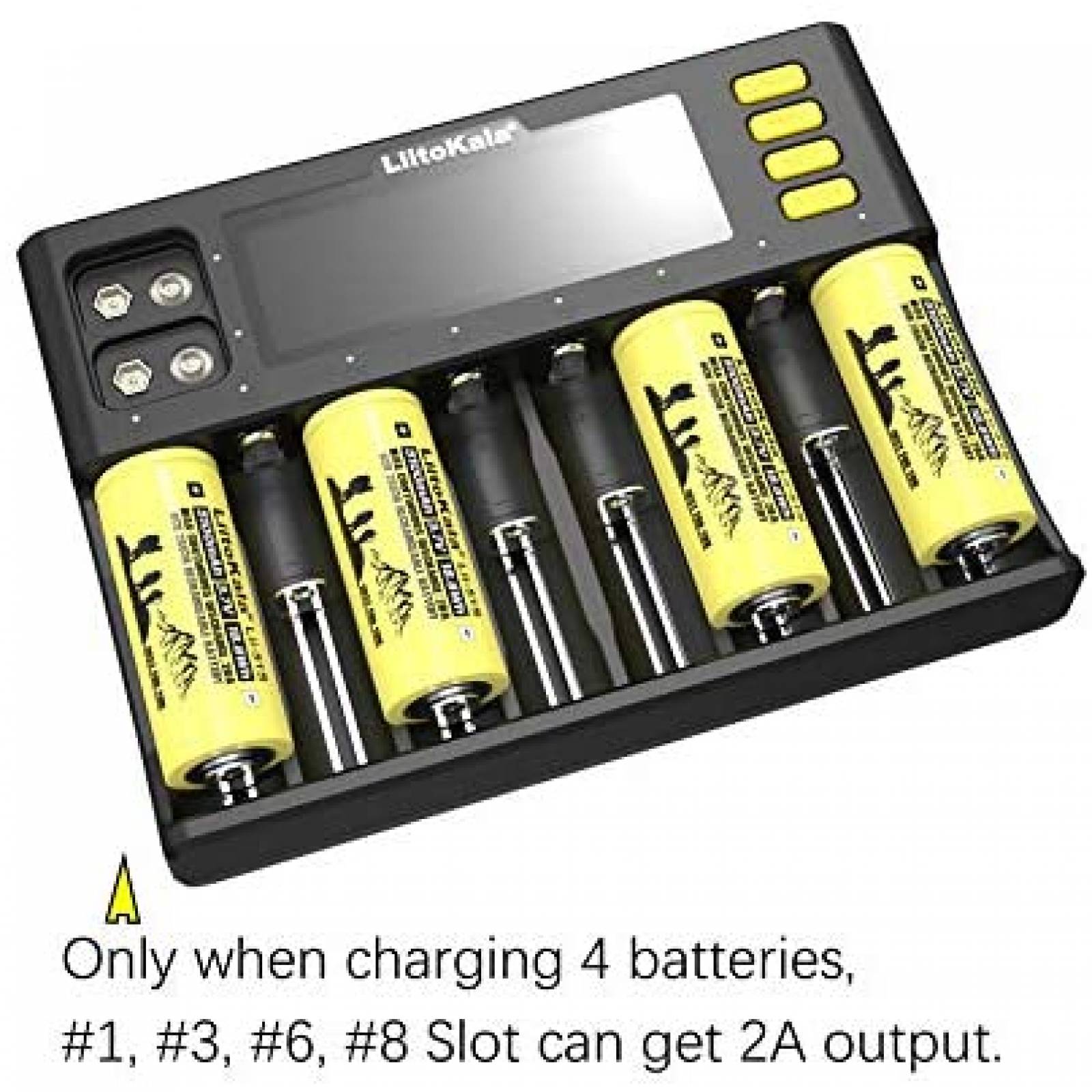 Cargador de bateria LiitoKala LII-S8 8 bahias Pantalla LCD