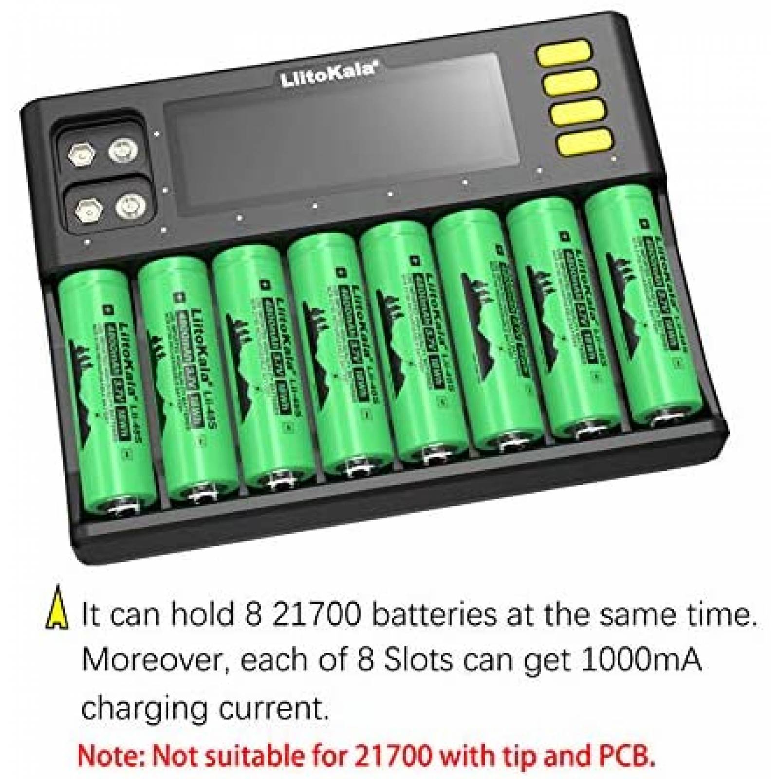 Cargador de bateria LiitoKala LII-S8 8 bahias Pantalla LCD
