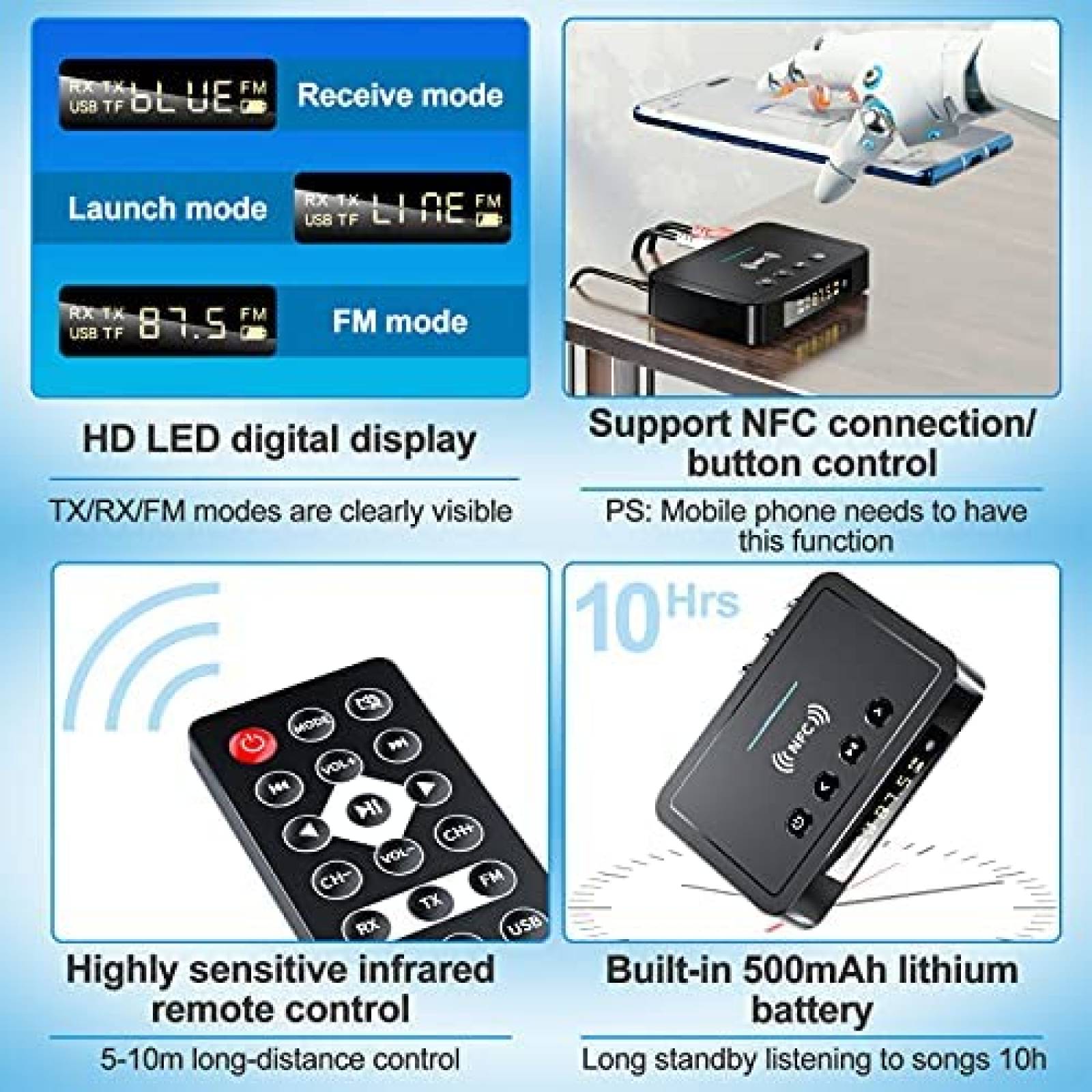 Transmisor Audio MakerHawk Bluetooth 5.0 RCA USB Inalambrico