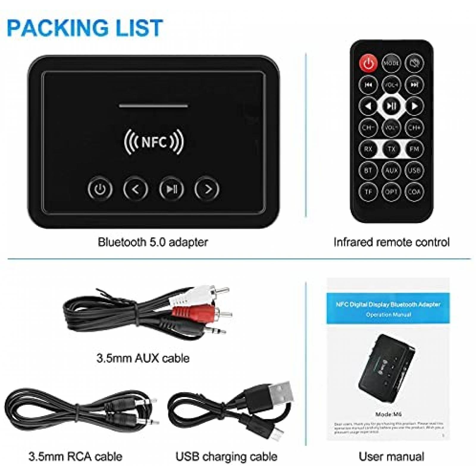 Transmisor Audio MakerHawk Bluetooth 5.0 RCA USB Inalambrico