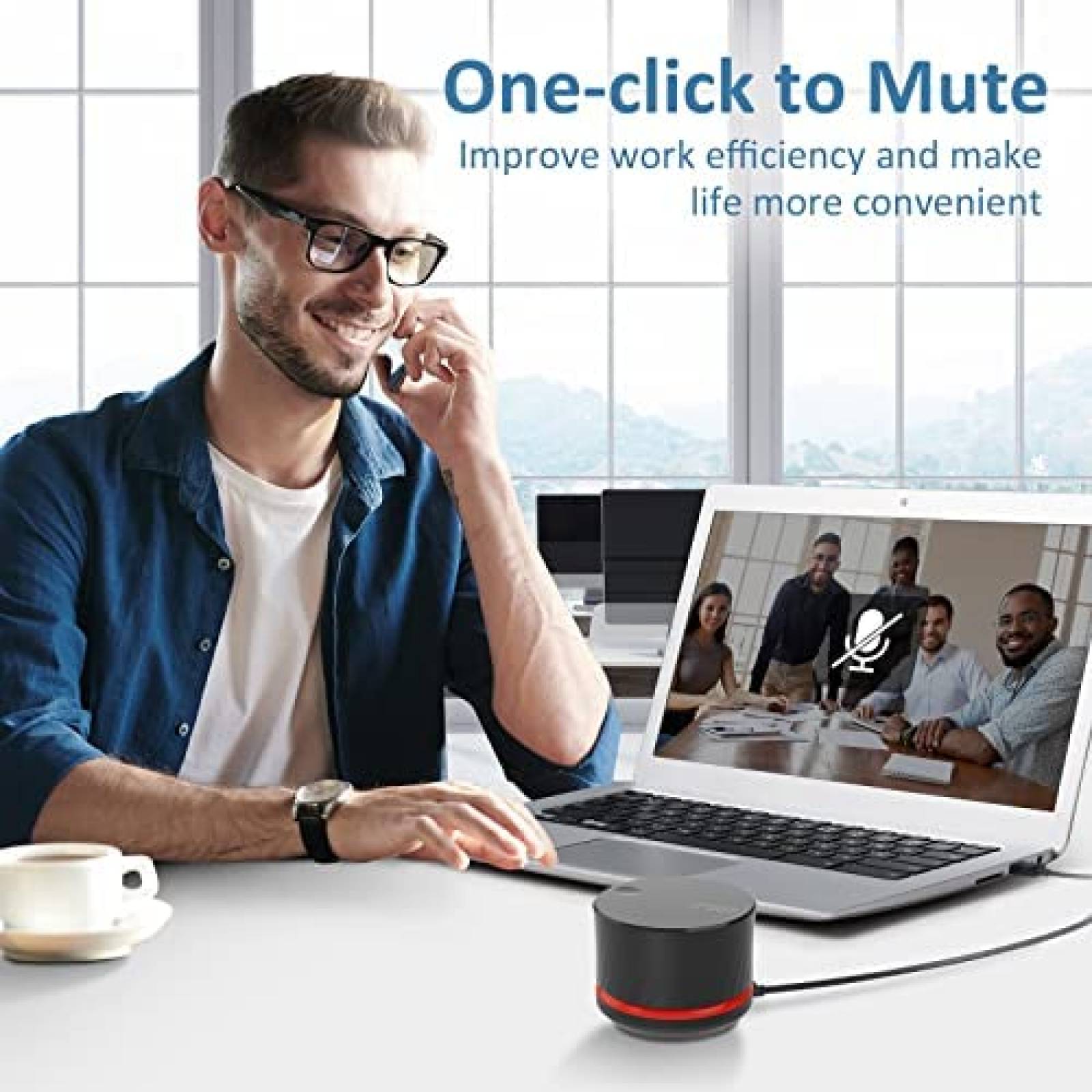 Control Multimedia eMeet Knob-eMeet USB Musica -Negro