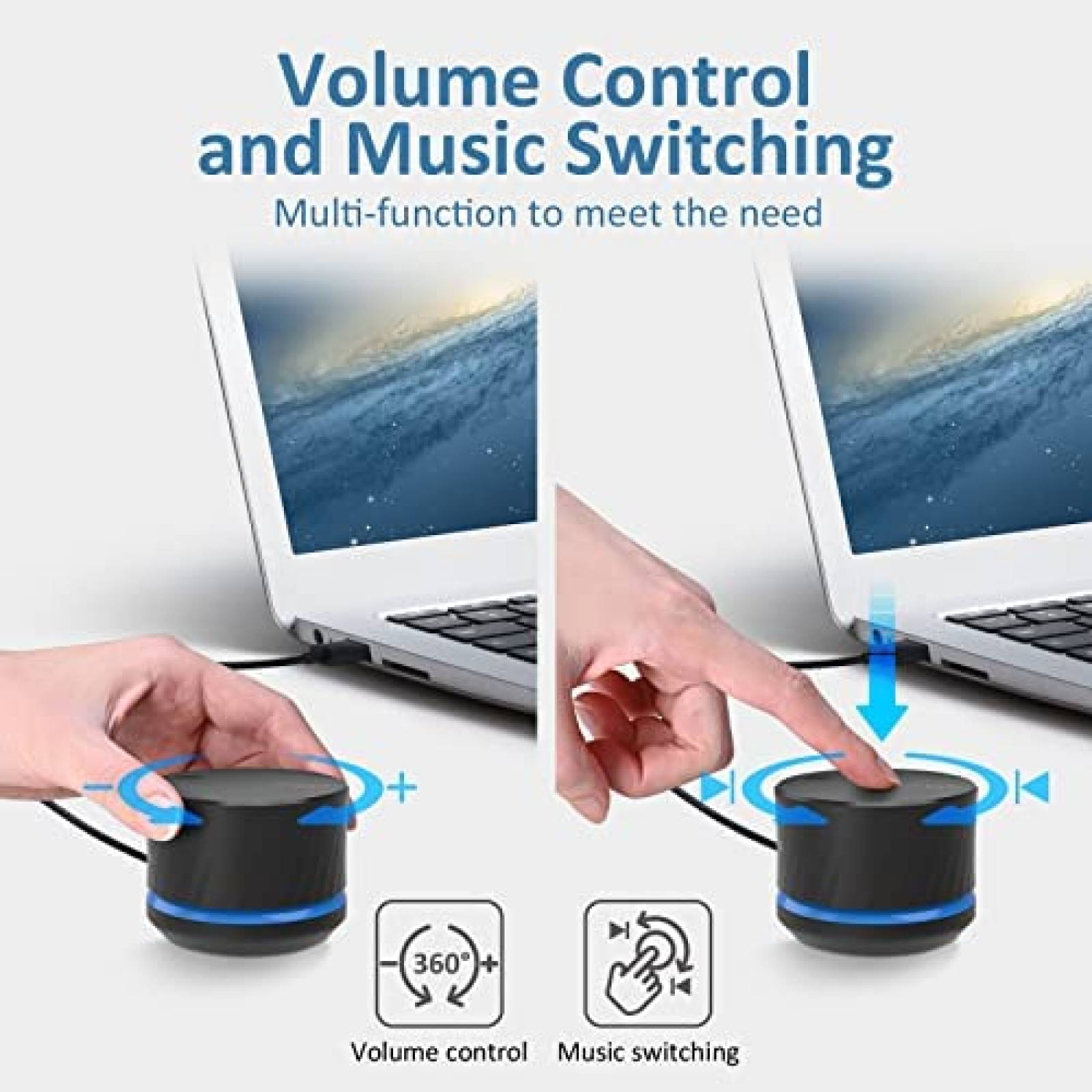 Control Multimedia eMeet Knob-eMeet USB Musica -Negro
