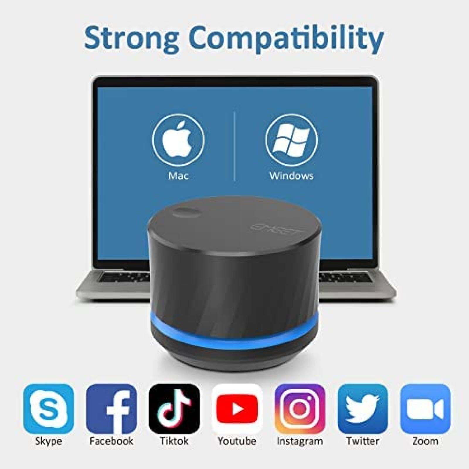 Control Multimedia eMeet Knob-eMeet USB Musica -Negro