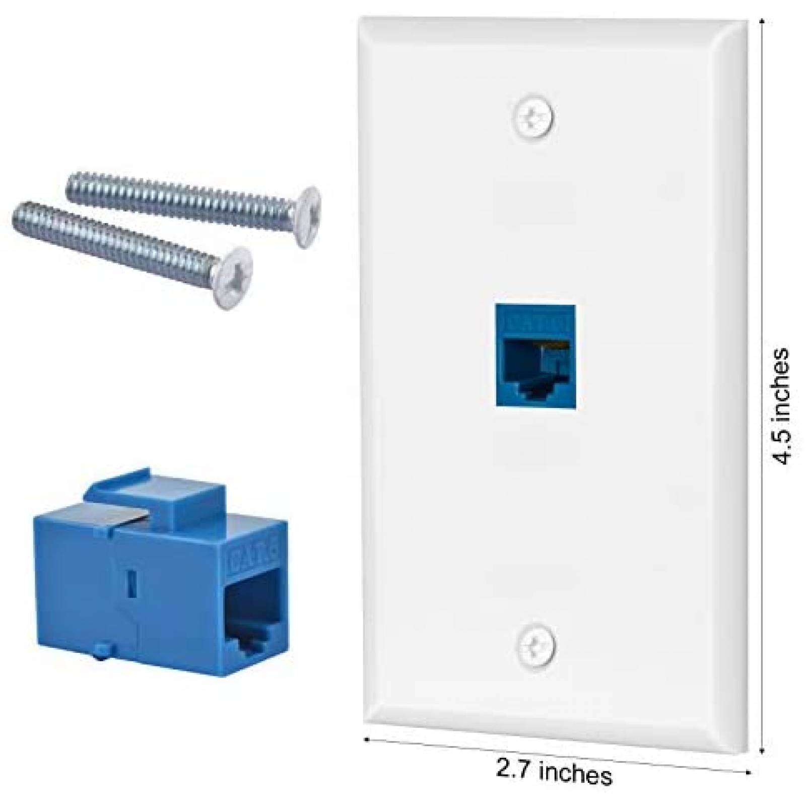 Placa de Pared Ubrand para Conector Rj45 4 Pzs -Blanco