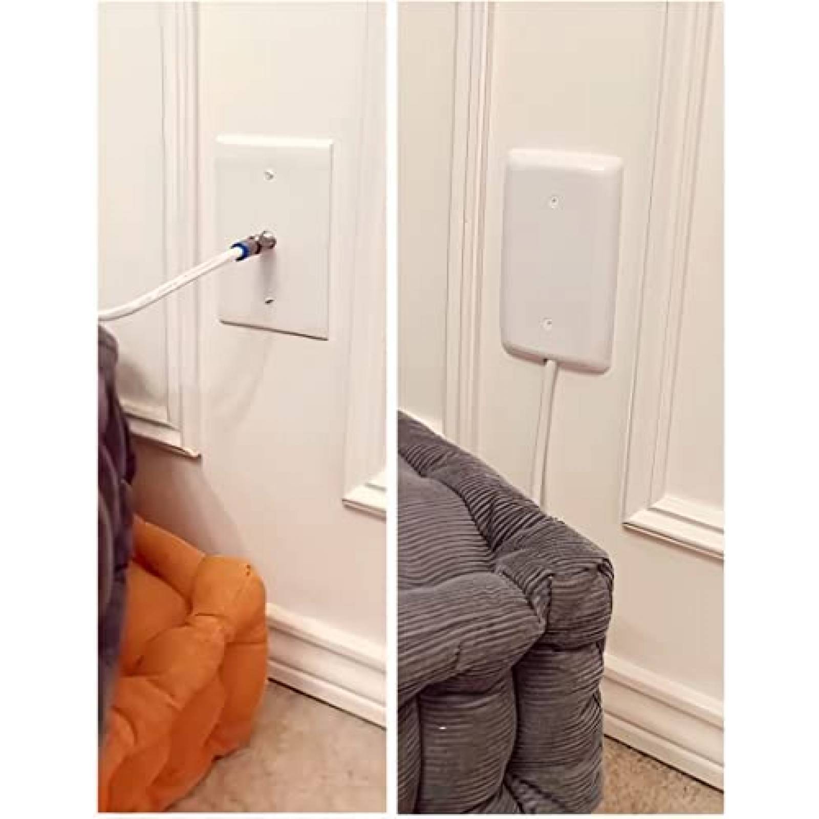 Placa de pared Sleek Socket de 1 banda para coaxial -Blanco