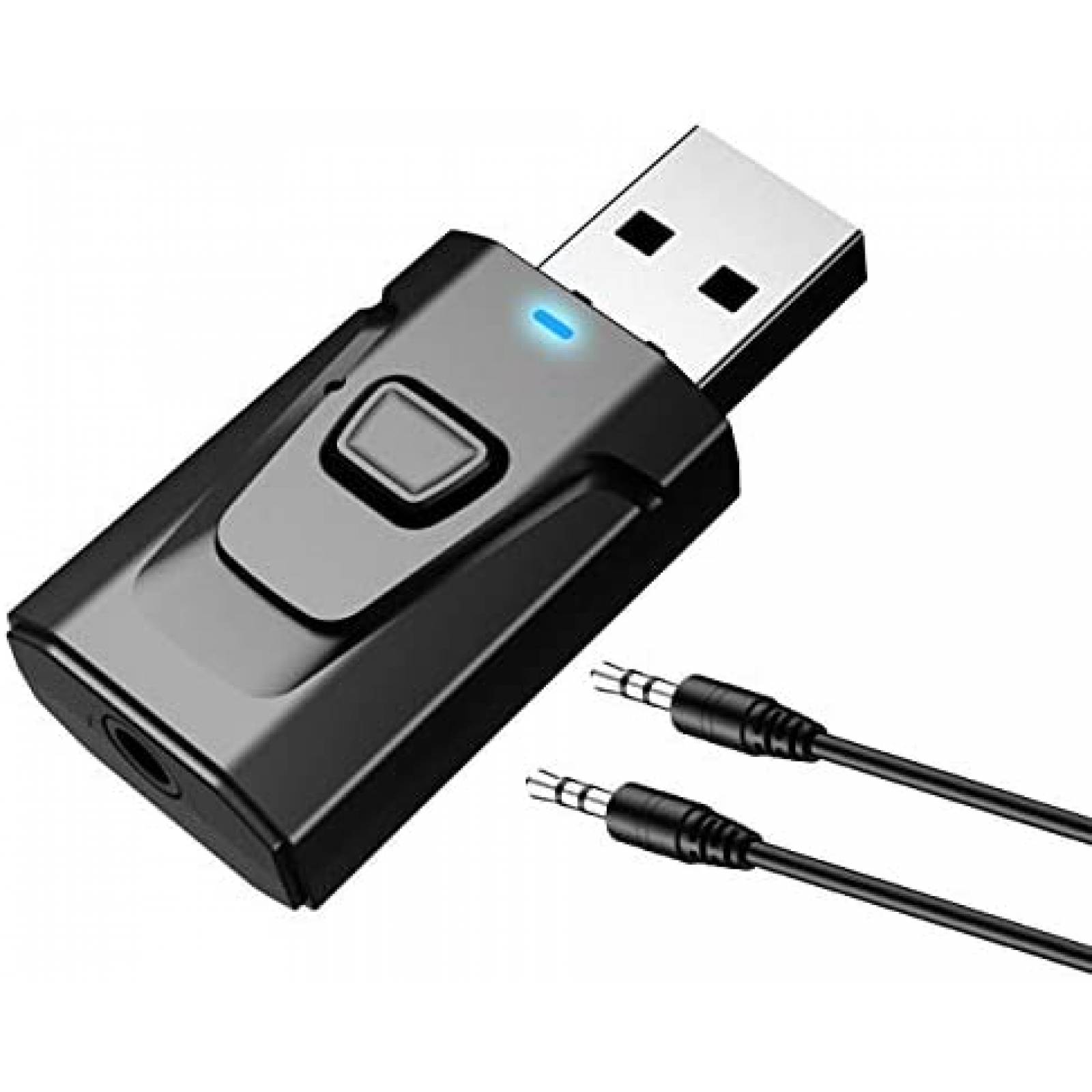 Adaptador PNGKNYOCN USB Bluetooth a Auxiliar 3.5 mm -Negro