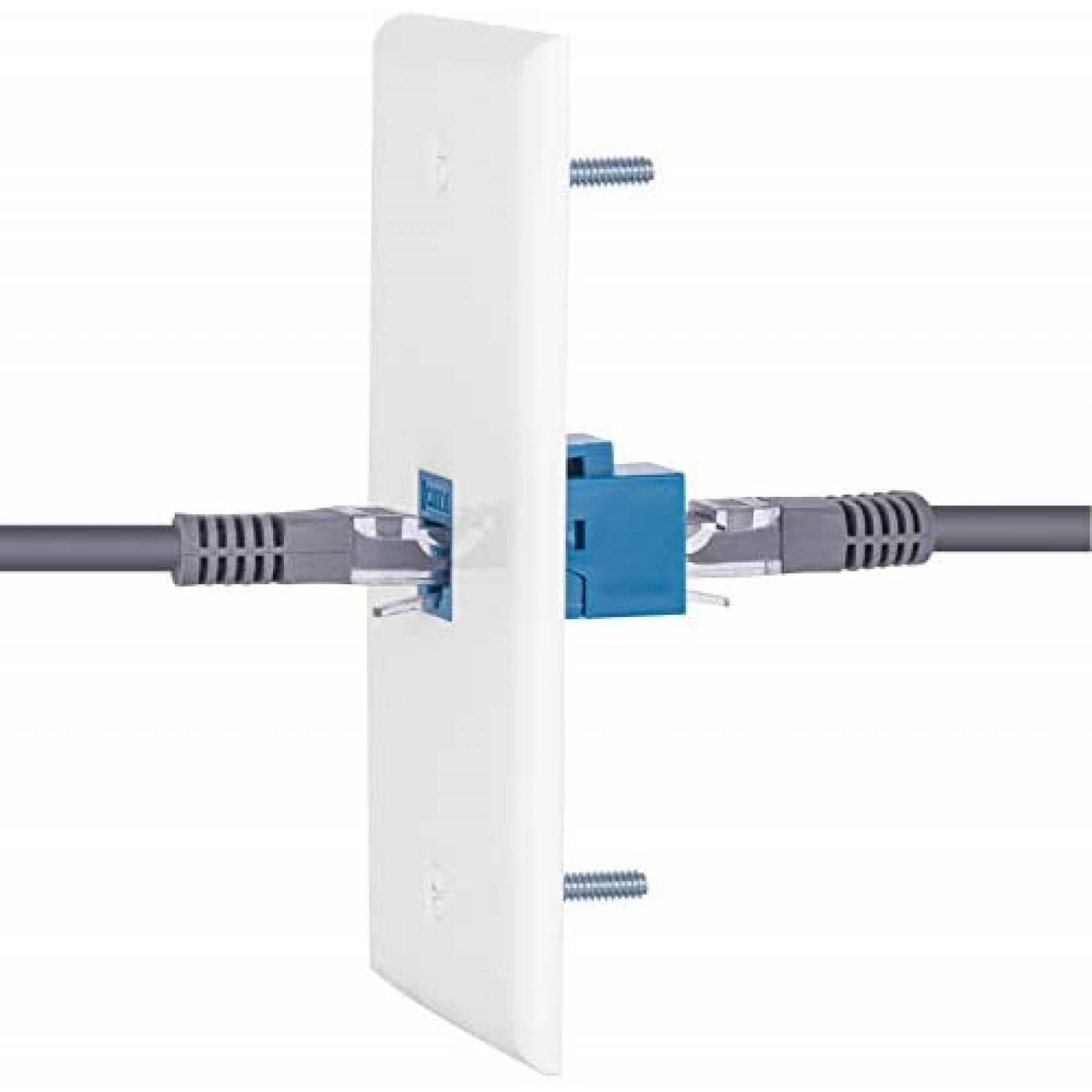 Placa de Pared HuaHengHT 2 Pzs Coaxial Ethernet -Blanco