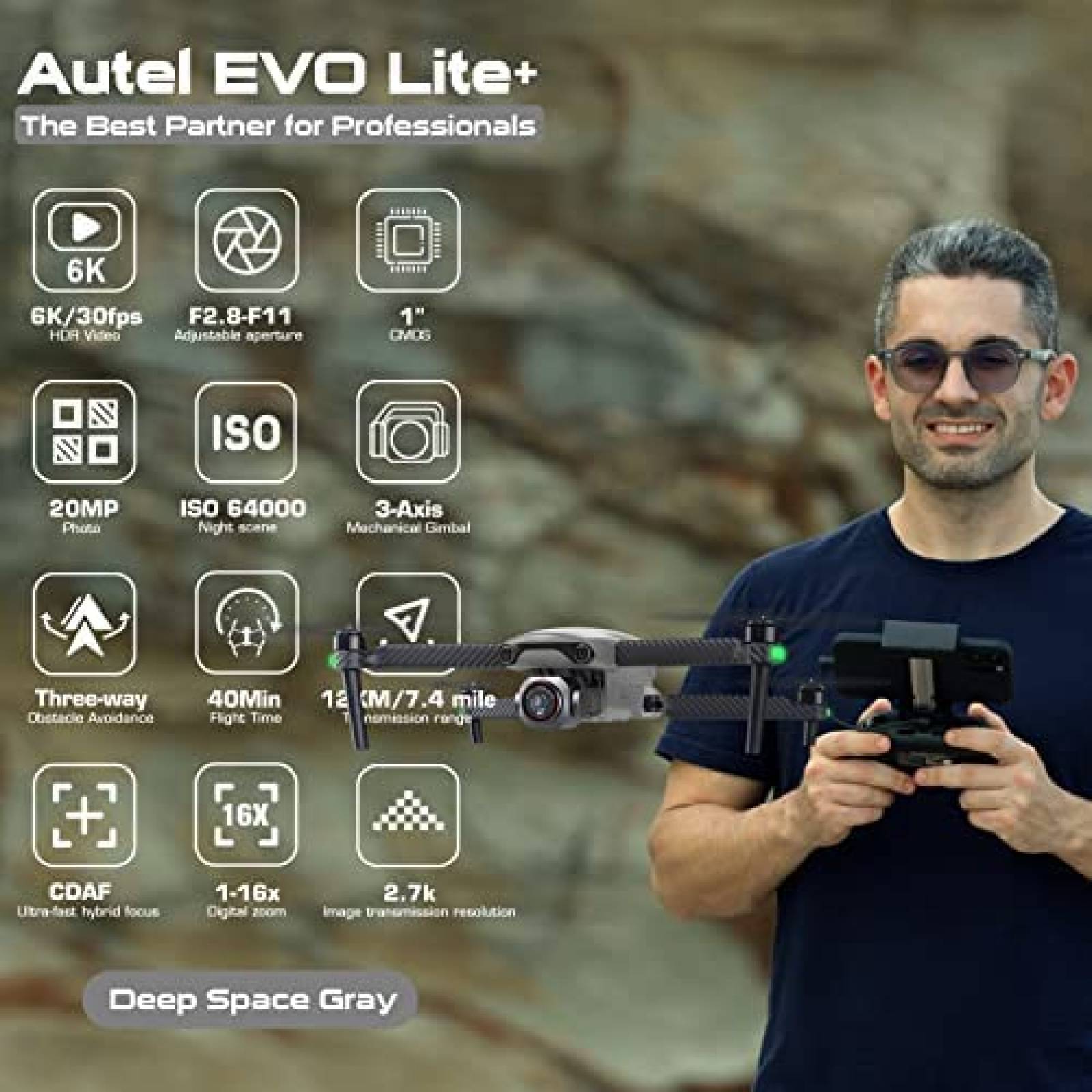 Drone Autel EVO Lite Plus con Control Remoto -Gris