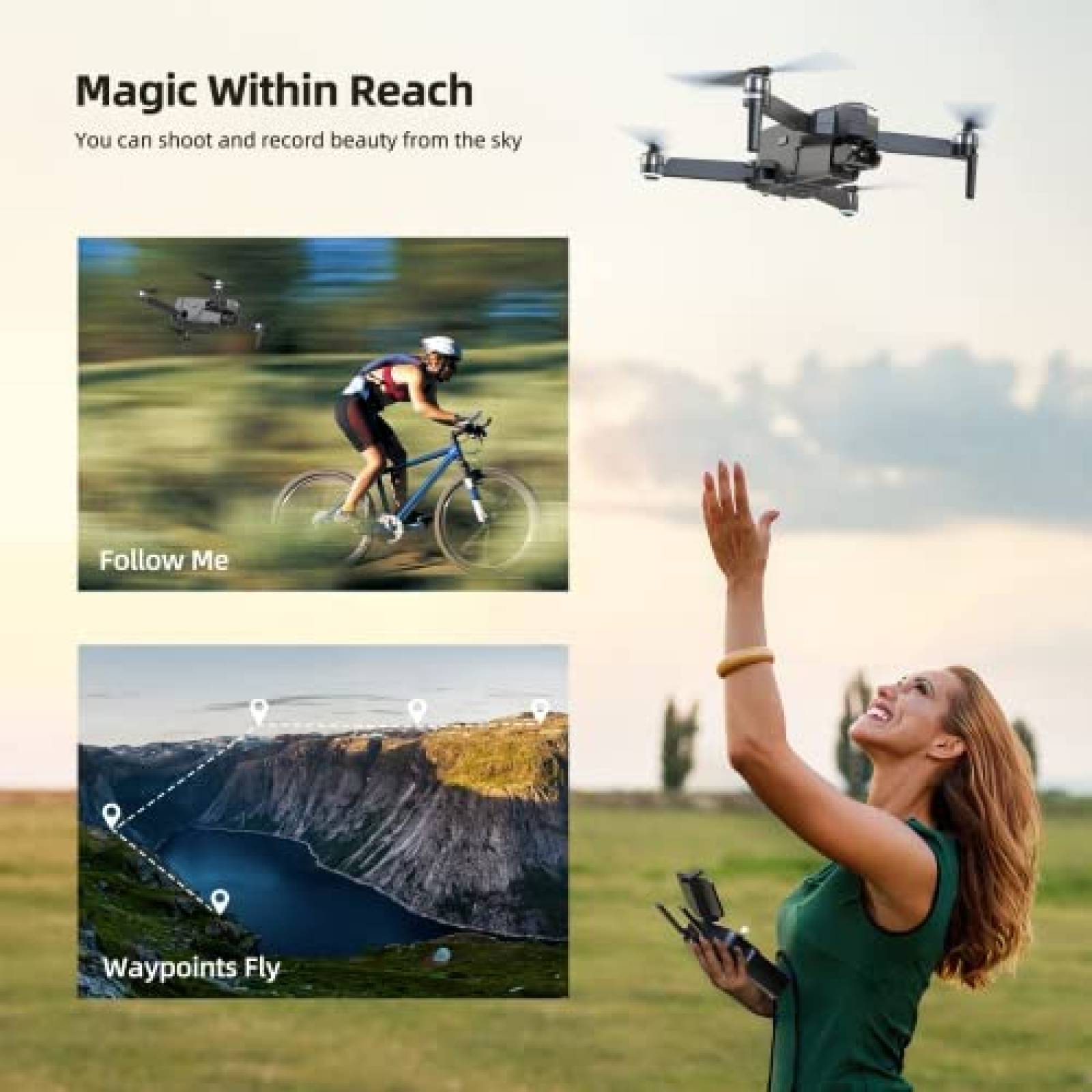 Drone Ruko F11GIM2 con Camara 4K GPS y Control Remoto -Gris