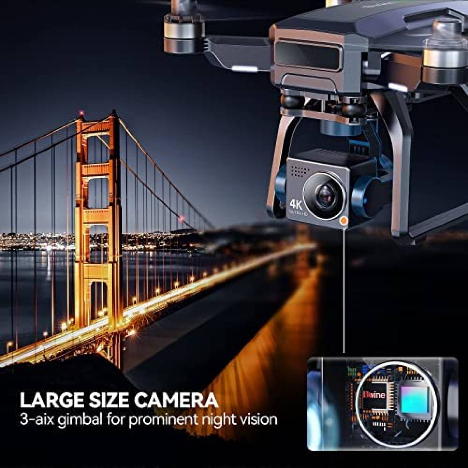 Drone Bwine F7 con camara 4K de 3 ejes sensor COMS grande