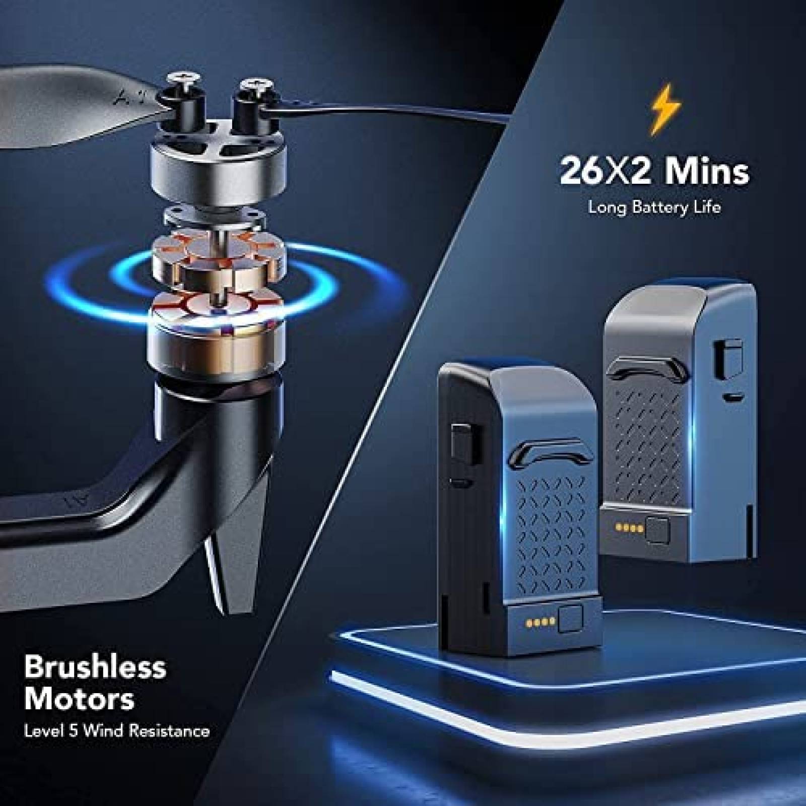 Drone Ruko U11 Pro con camara 4K 52 min de vuelo 5G FPV GPS