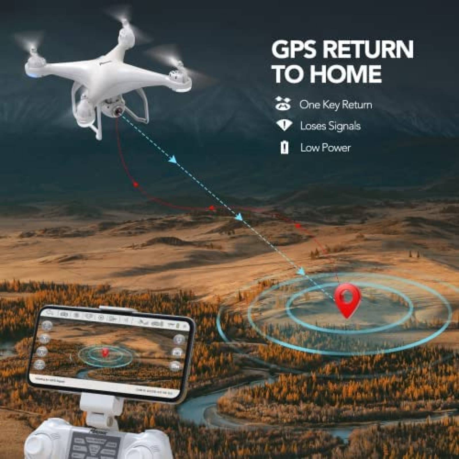 Drone Potensic T25 con camara 2K GPS FPV con mochila