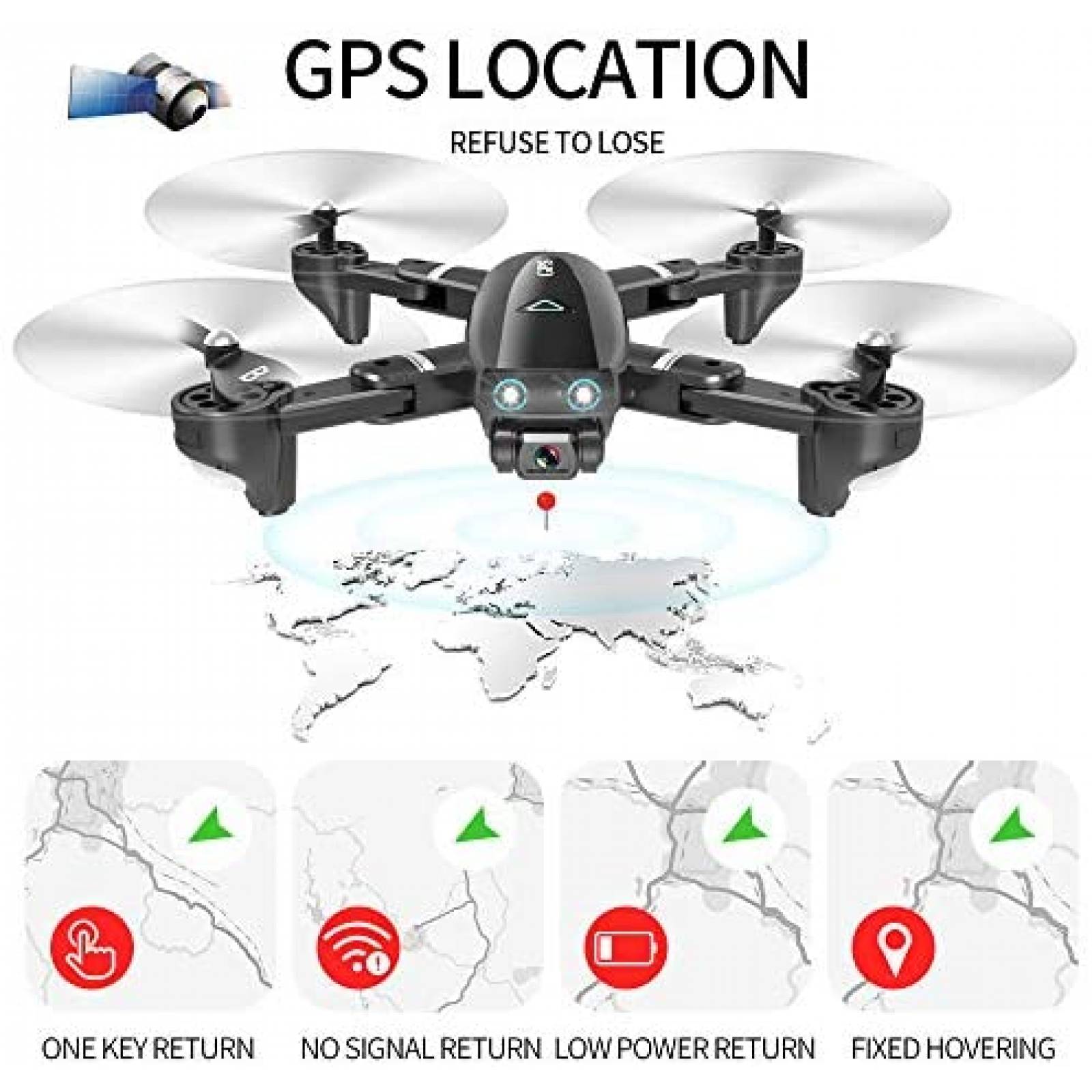 Drone MiXXAR S167 plegable GPS FPV camara 4K Video en vivo
