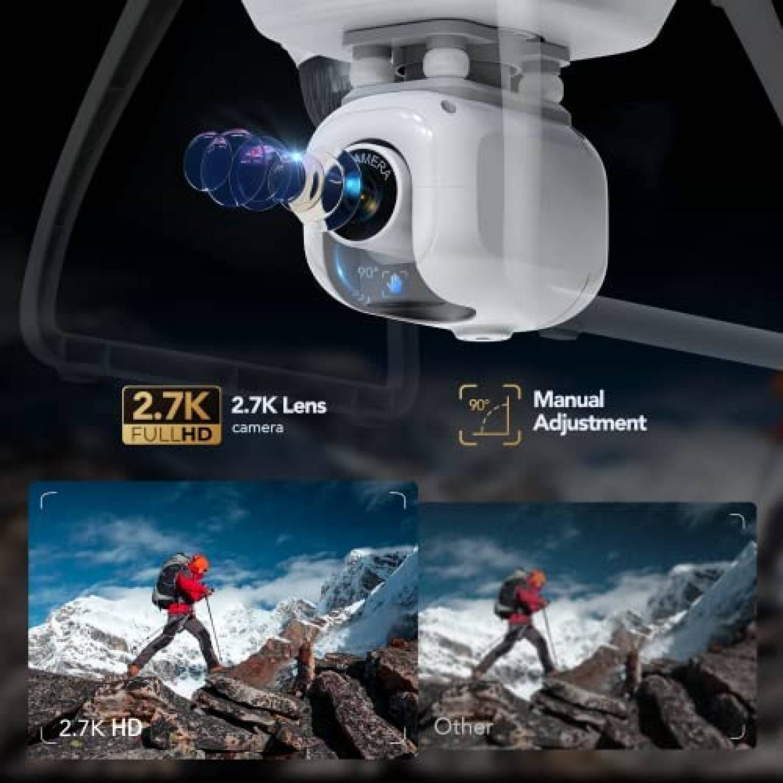 Drone Potensic P5 GPS con camara FOV WiFi de 2.7 K FPV 120