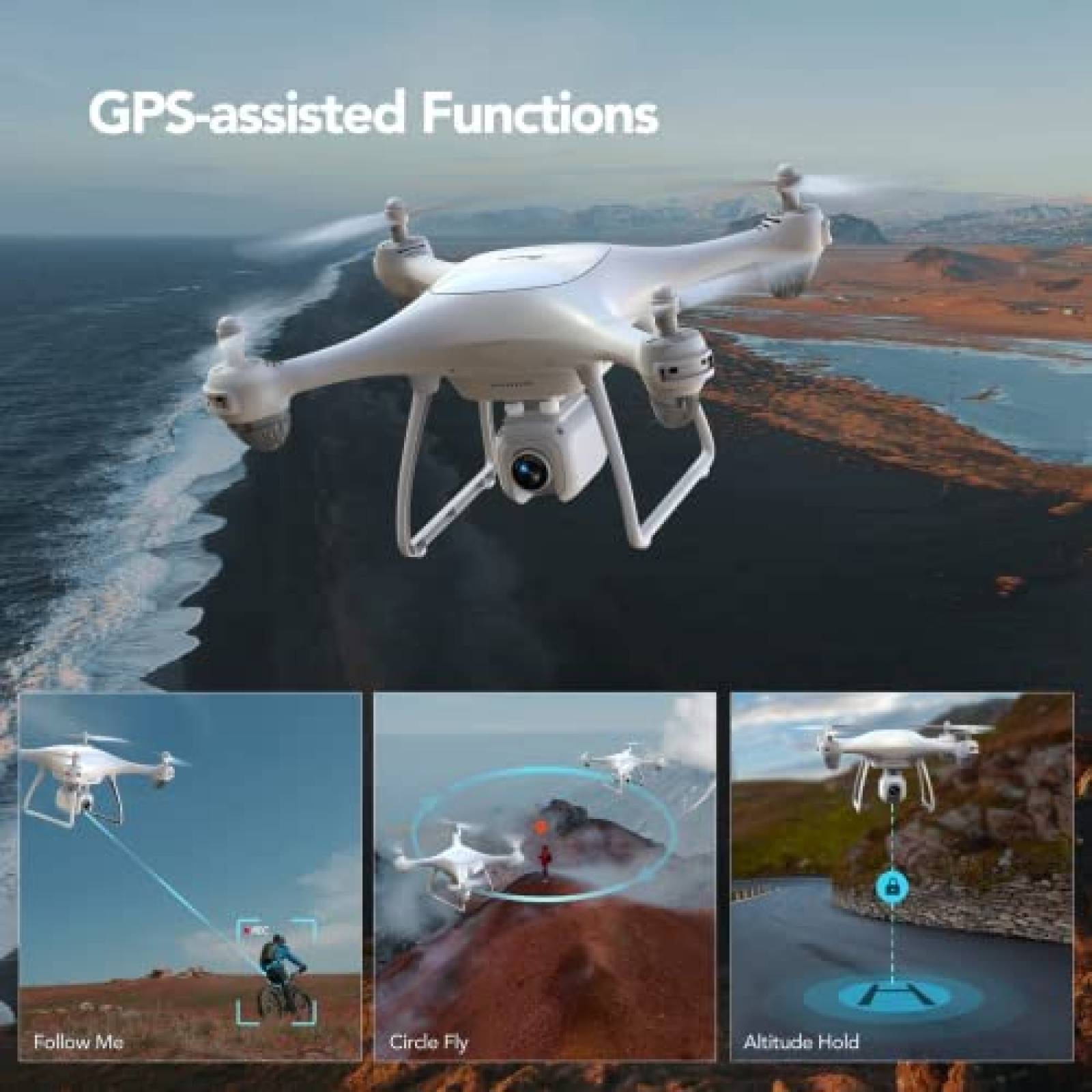 Drone Potensic P5 GPS con camara FOV WiFi de 2.7 K FPV 120