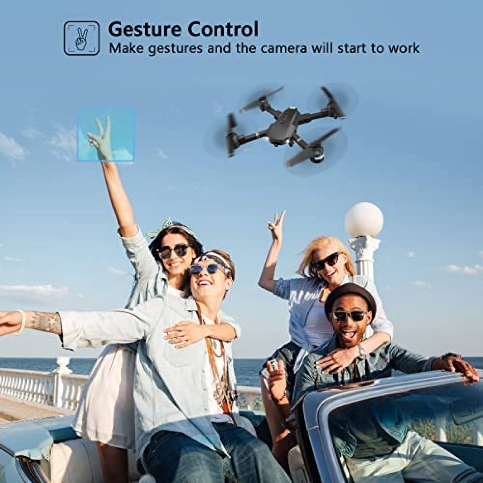 Drone ATTOP con camara 1080P FPV RC plegable control de voz