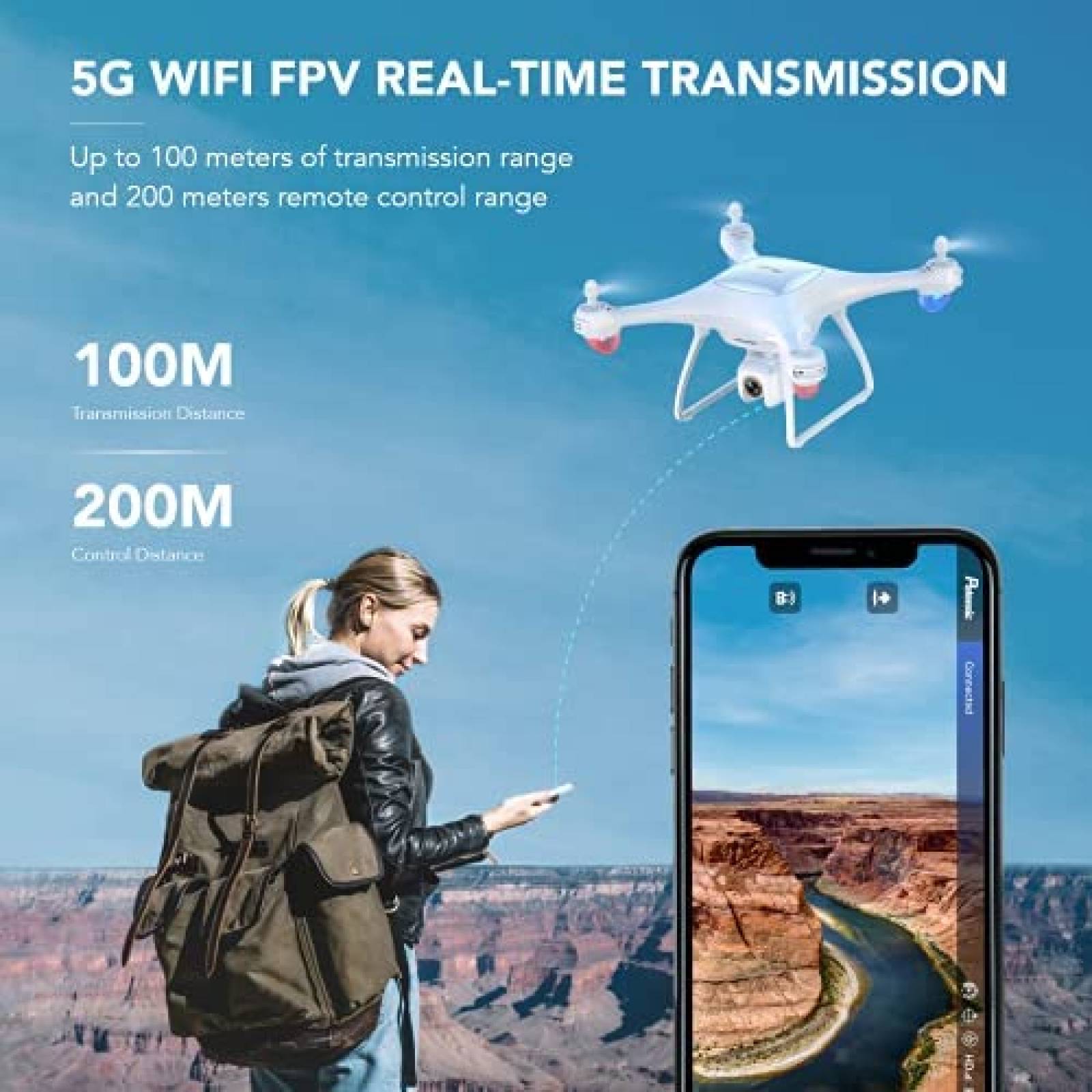 Drone Potensic P5 FPV camara de 2.7 K en vivo cuadricoptero