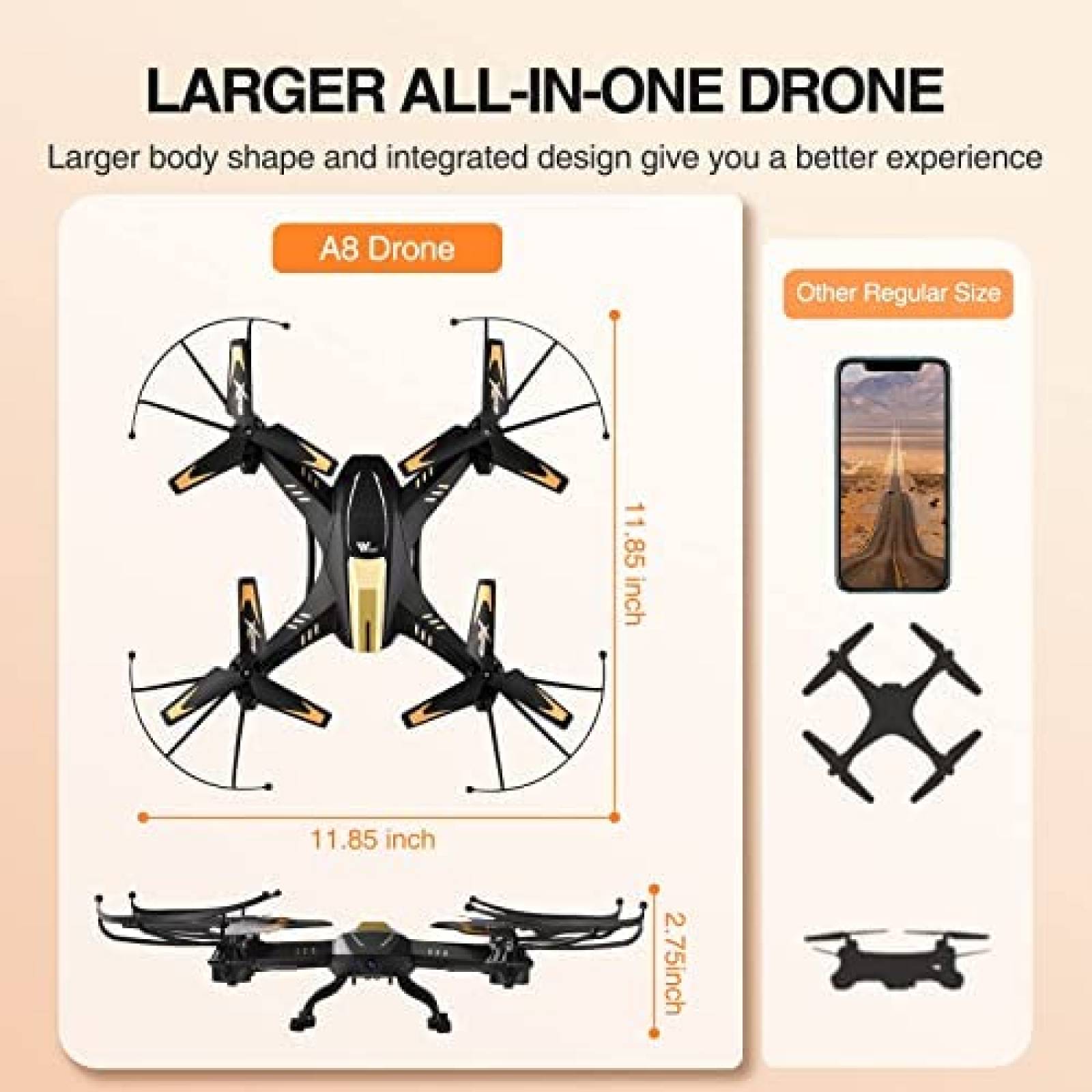 Drone ATTOP 1080P FPV con camara 24 minutos de vuelo