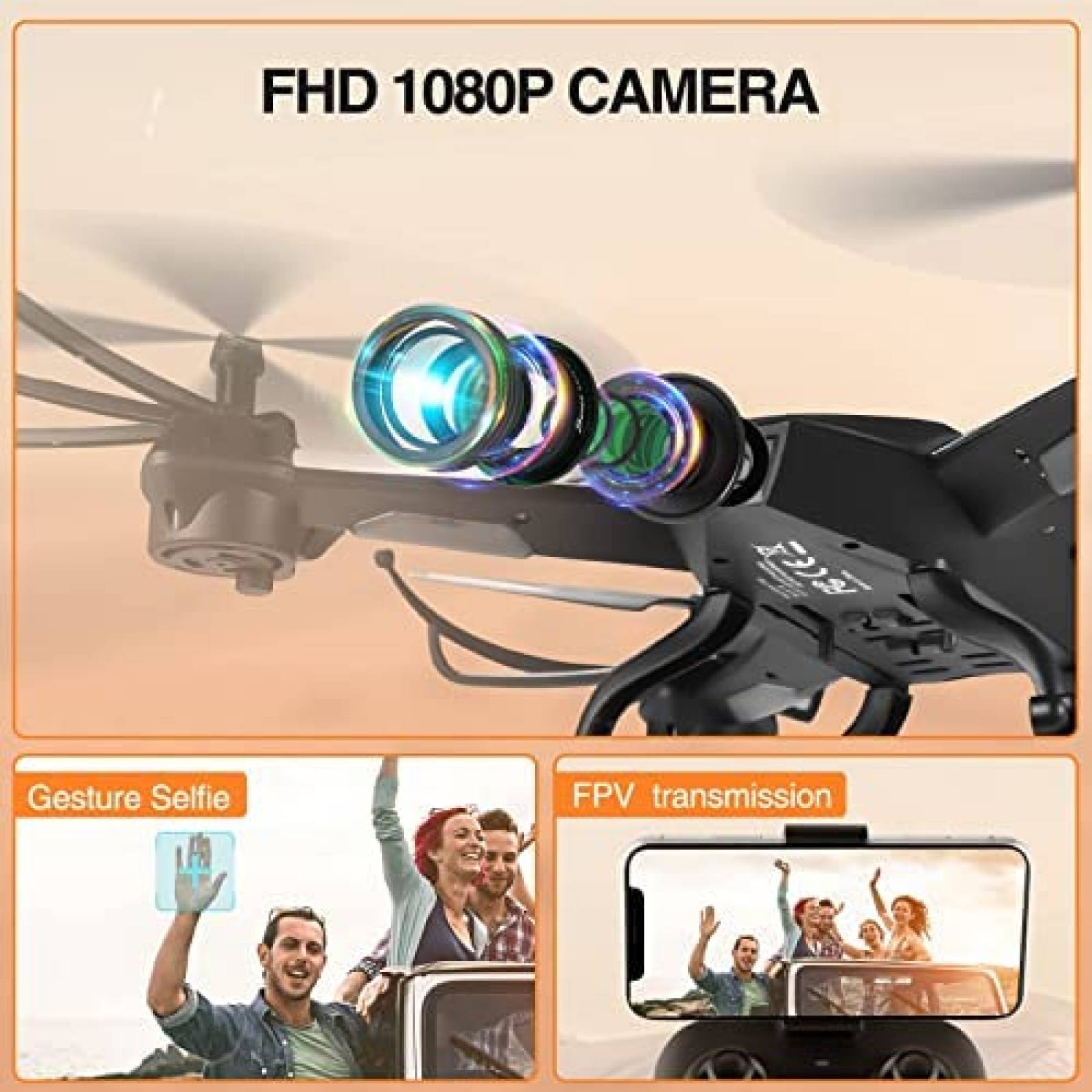 Drone ATTOP 1080P FPV con camara 24 minutos de vuelo