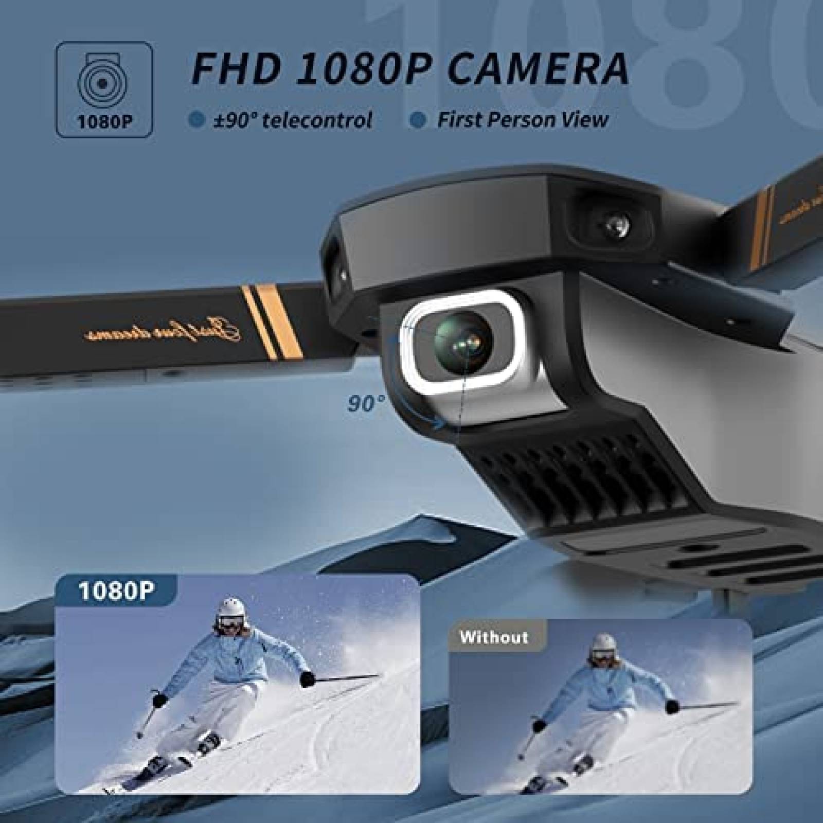 Drone DRONEEYE FPV plegable con camara HD 1080P V4 RC