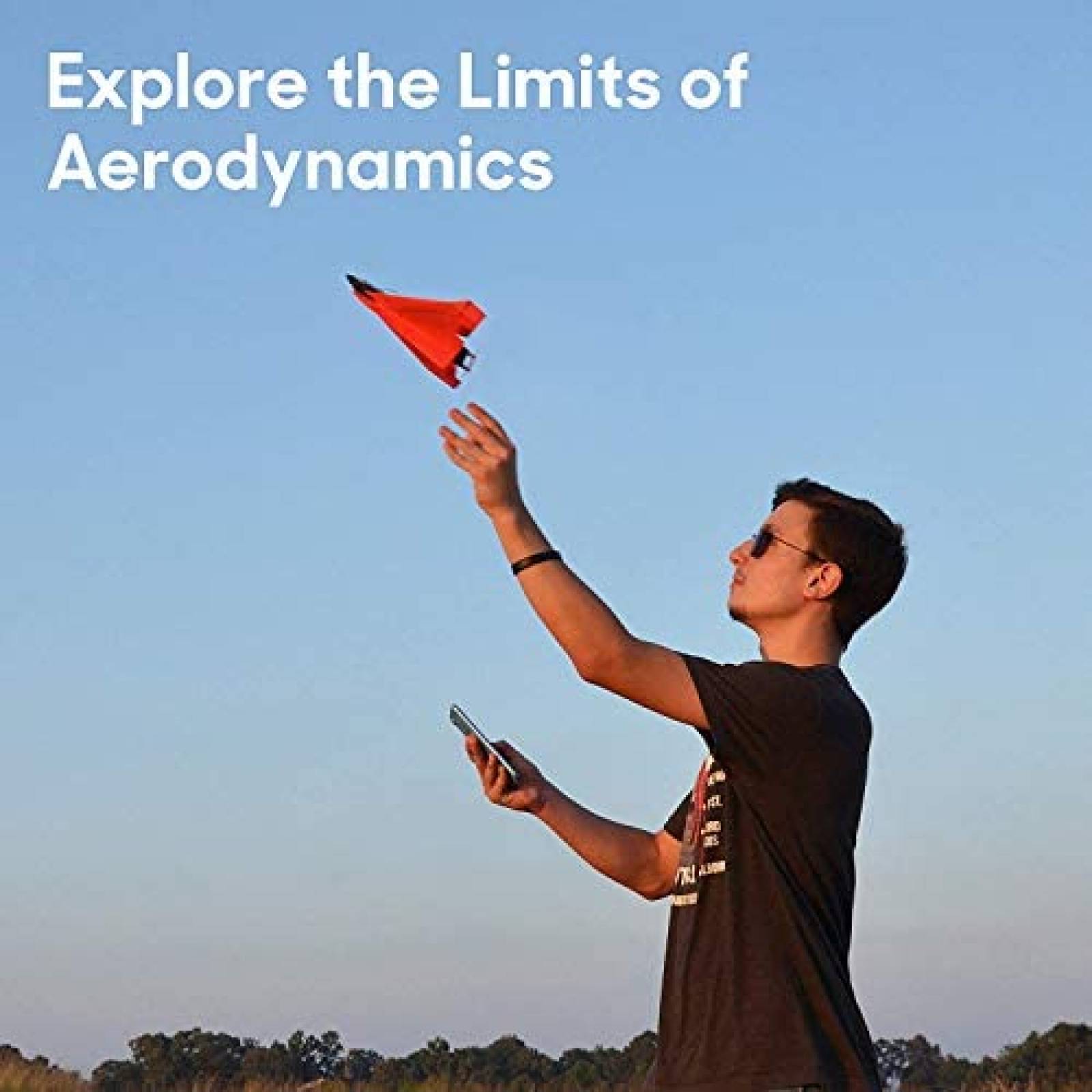 Avion de Papel POWERUP Control Remoto desde el Celular -Rojo