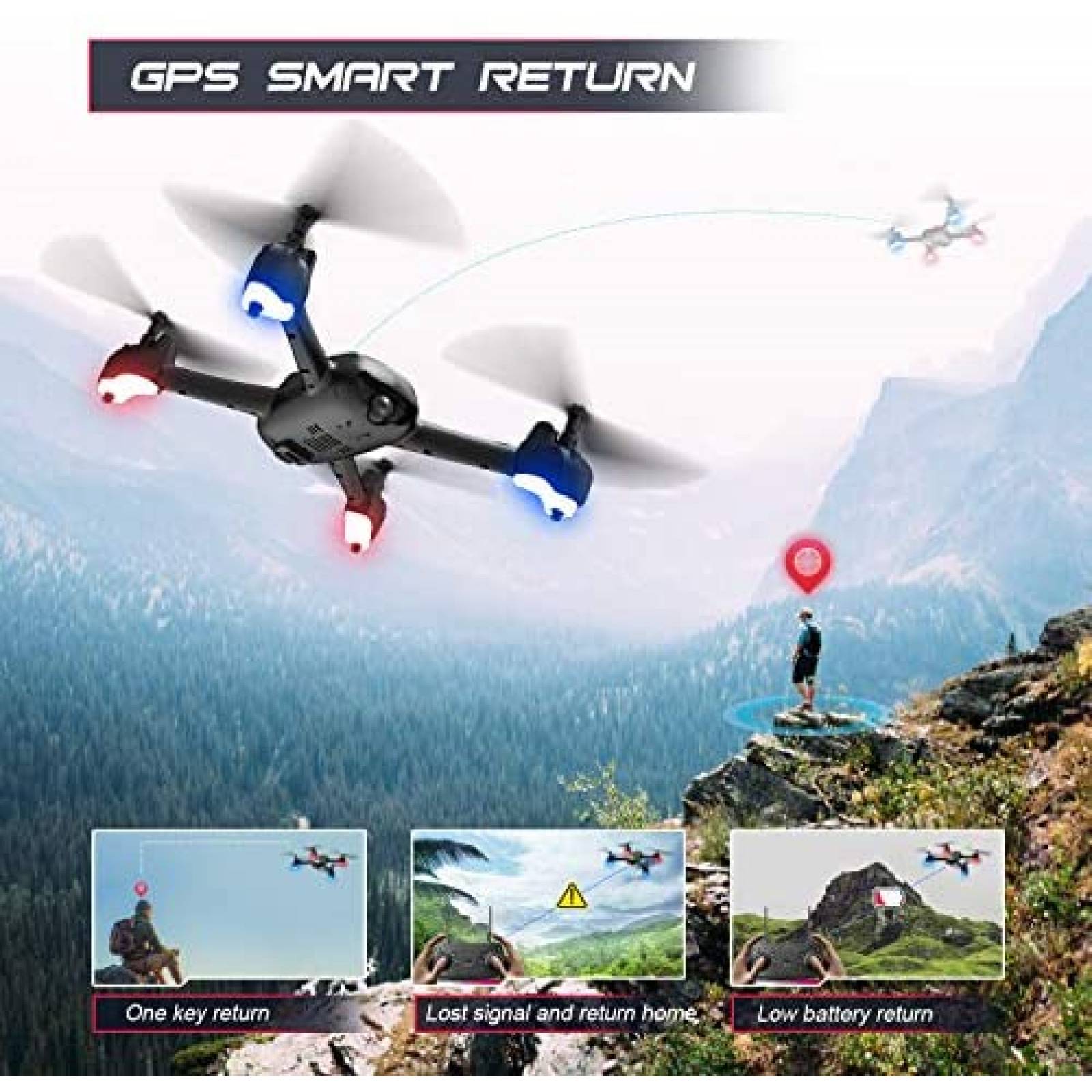 Drone LMRC GPS Pro con camara UHD 4K 5GHz FPV RC Quadcopter