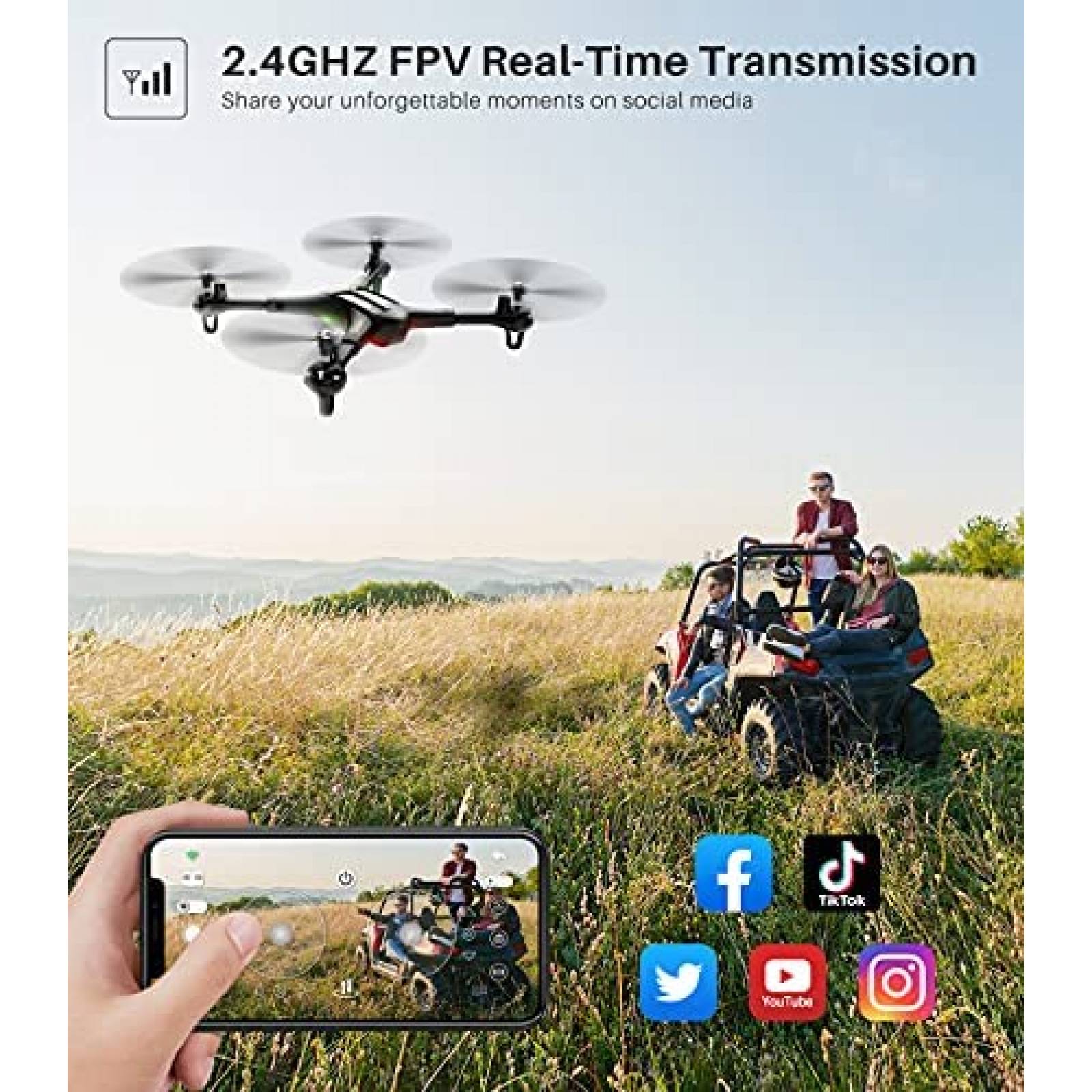 Drone SYMA X600W plegable camara FPV HD 1080P cuadricoptero