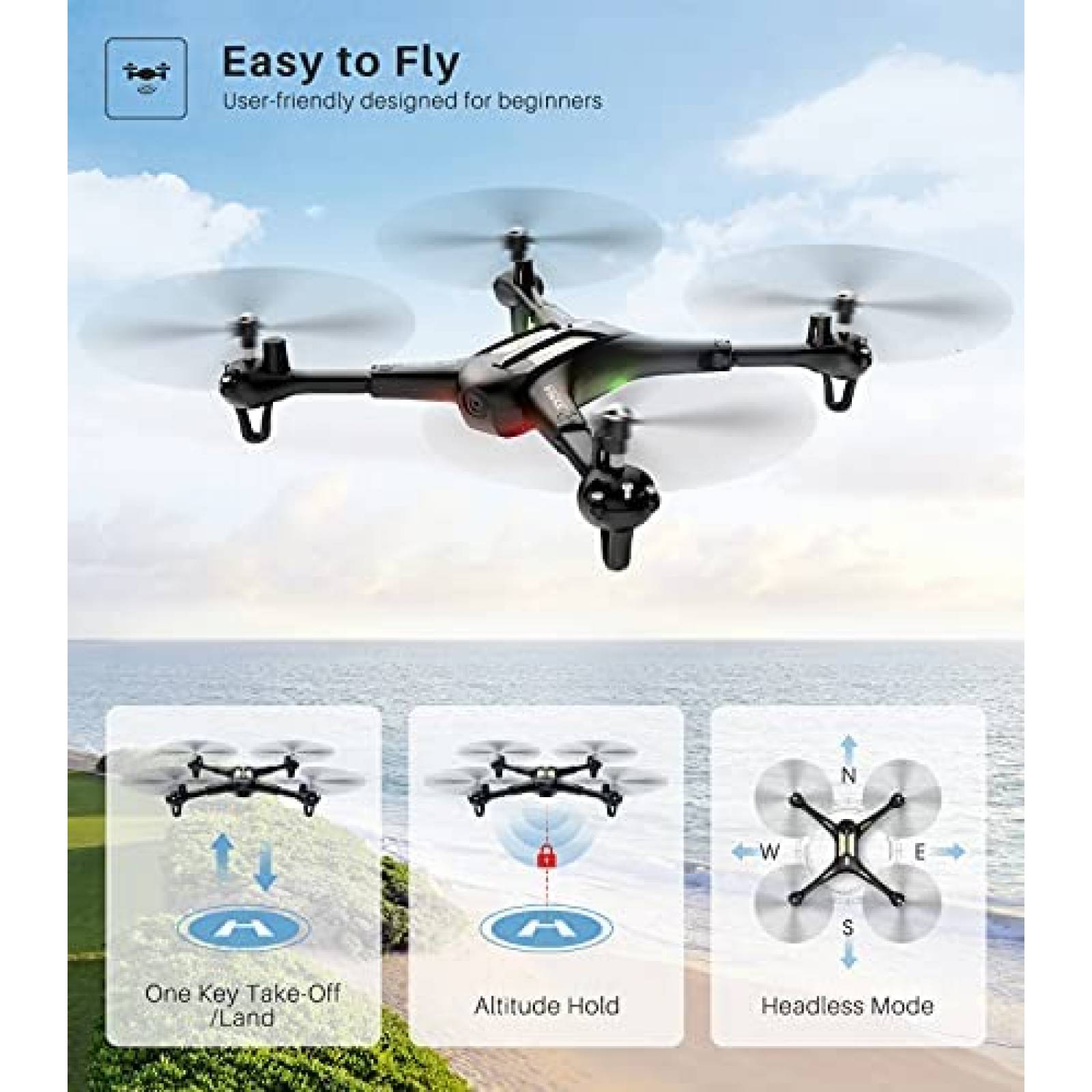 Drone SYMA X600W plegable camara FPV HD 1080P cuadricoptero